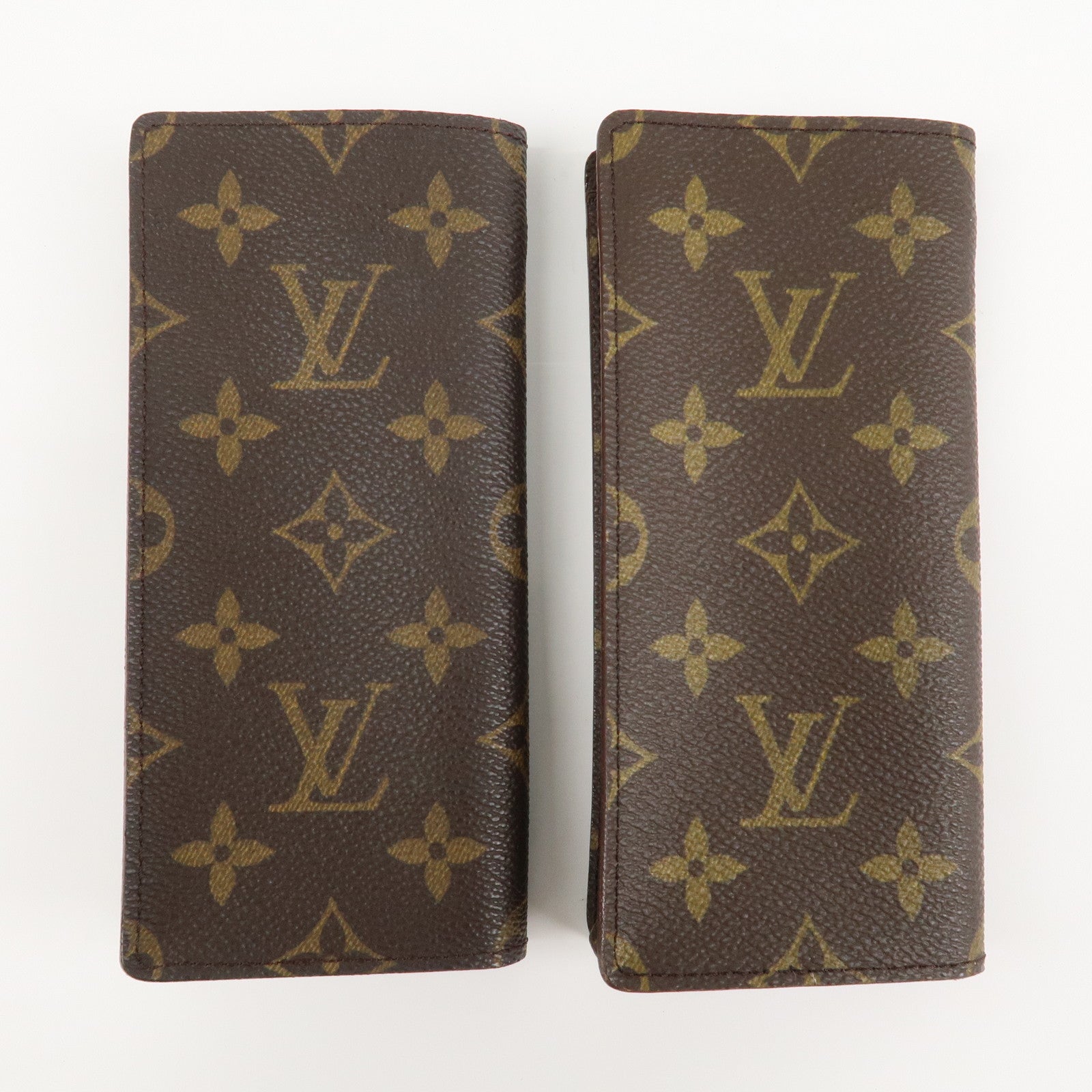 Louis Vuitton Monogram Set of 2 Glasses Case Brown M62962 Used