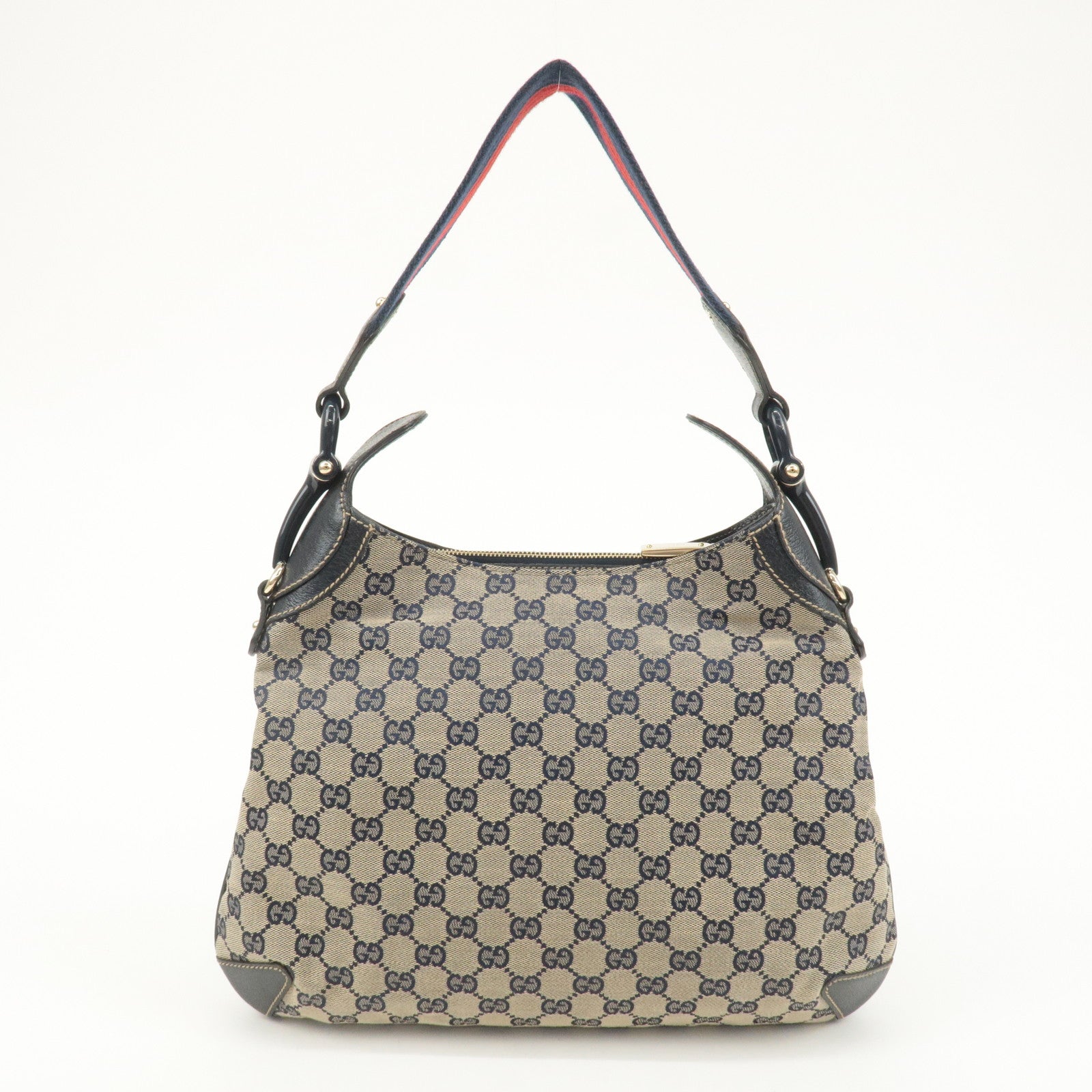 GUCCI Sherry Horsebit GG Canvas Leather One Shoulder Bag 145826