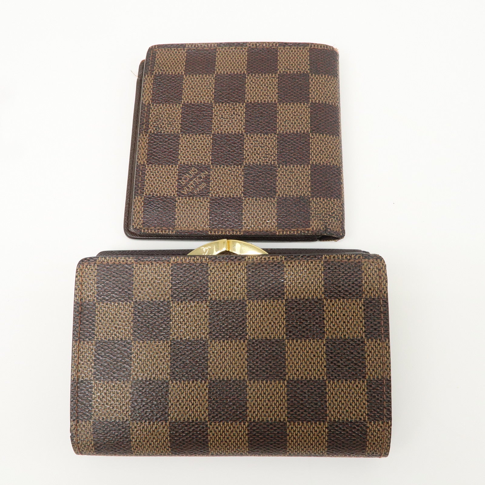 Louis Vuitton Damier Ebene Set of 2 Wallet N61675 N61664