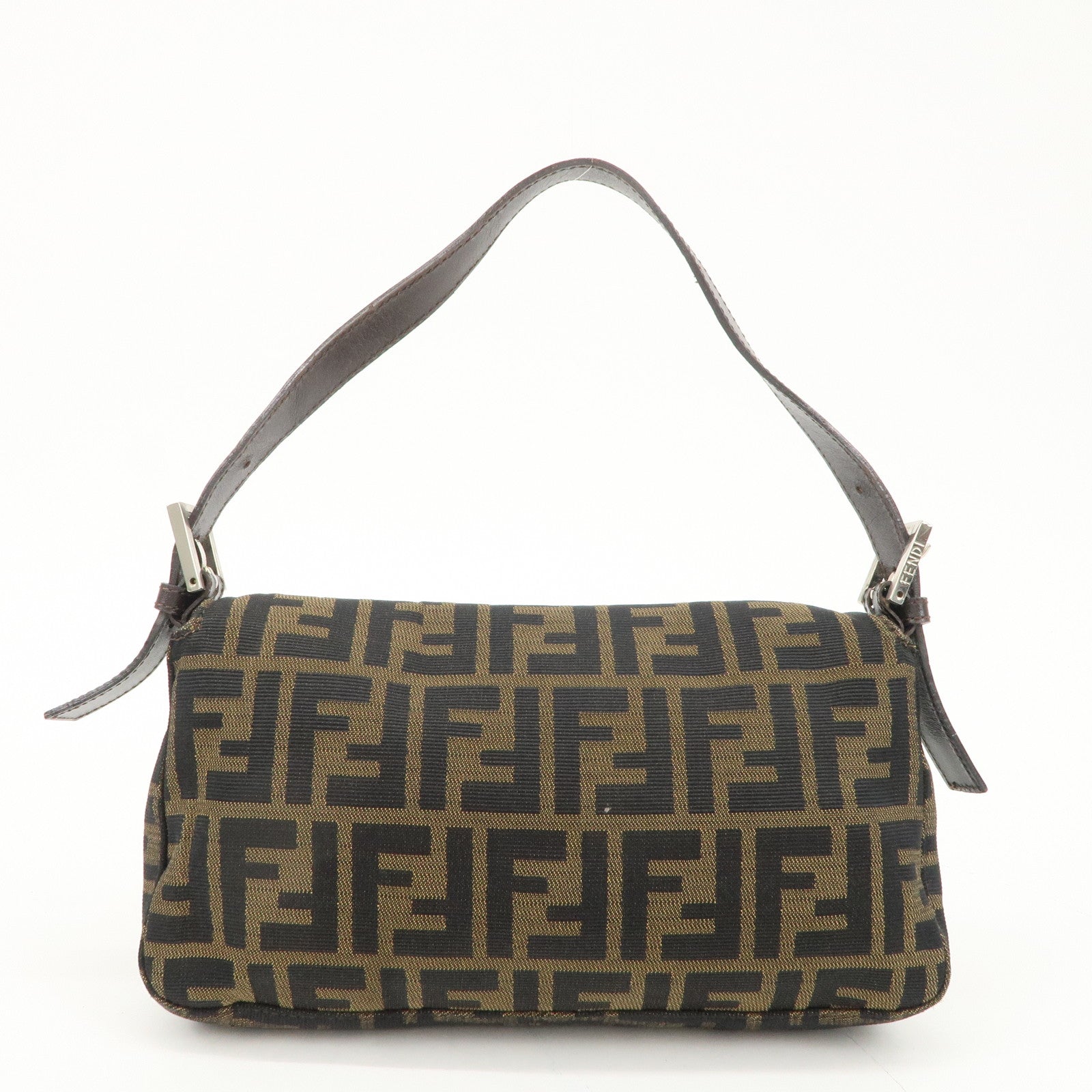 FENDI Mamma Baguette Zucca Canvas Shoulder Bag Brown 26424 Used