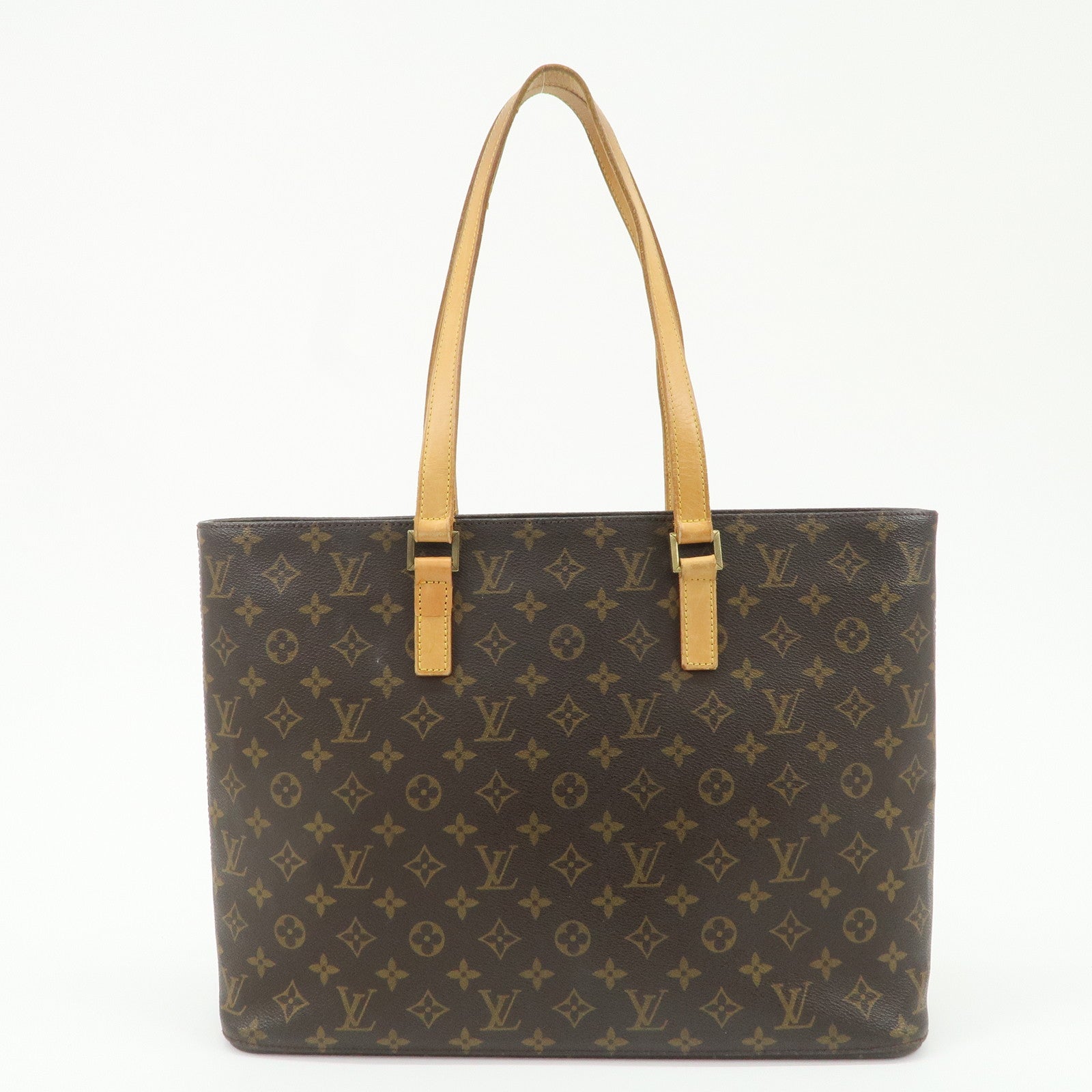 Louis Vuitton Monogram Luco Tote Bag Hand Bag Brown M51155 Used