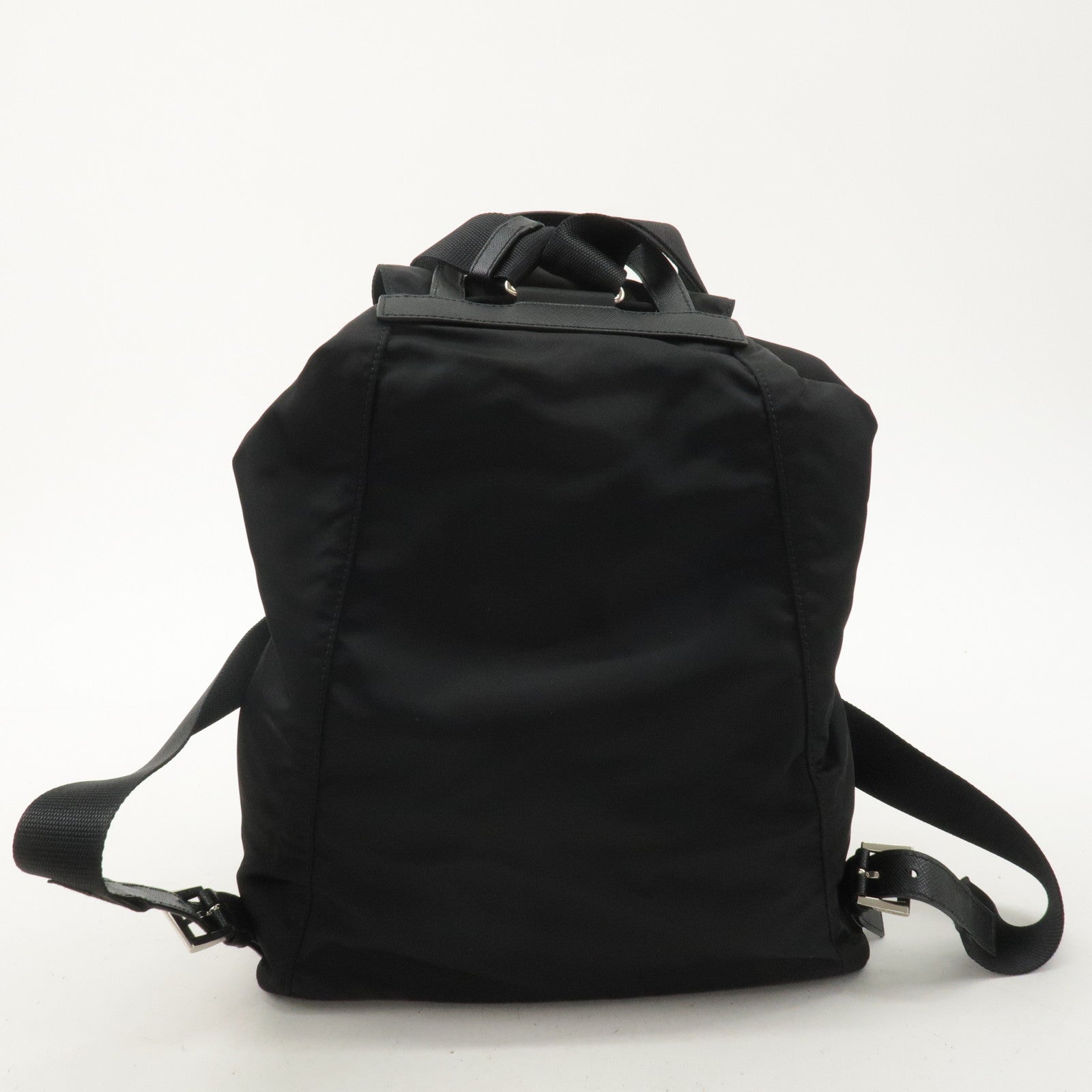 PRADA Nylon Leather Backpack Ruck Sack Black 1BZ032