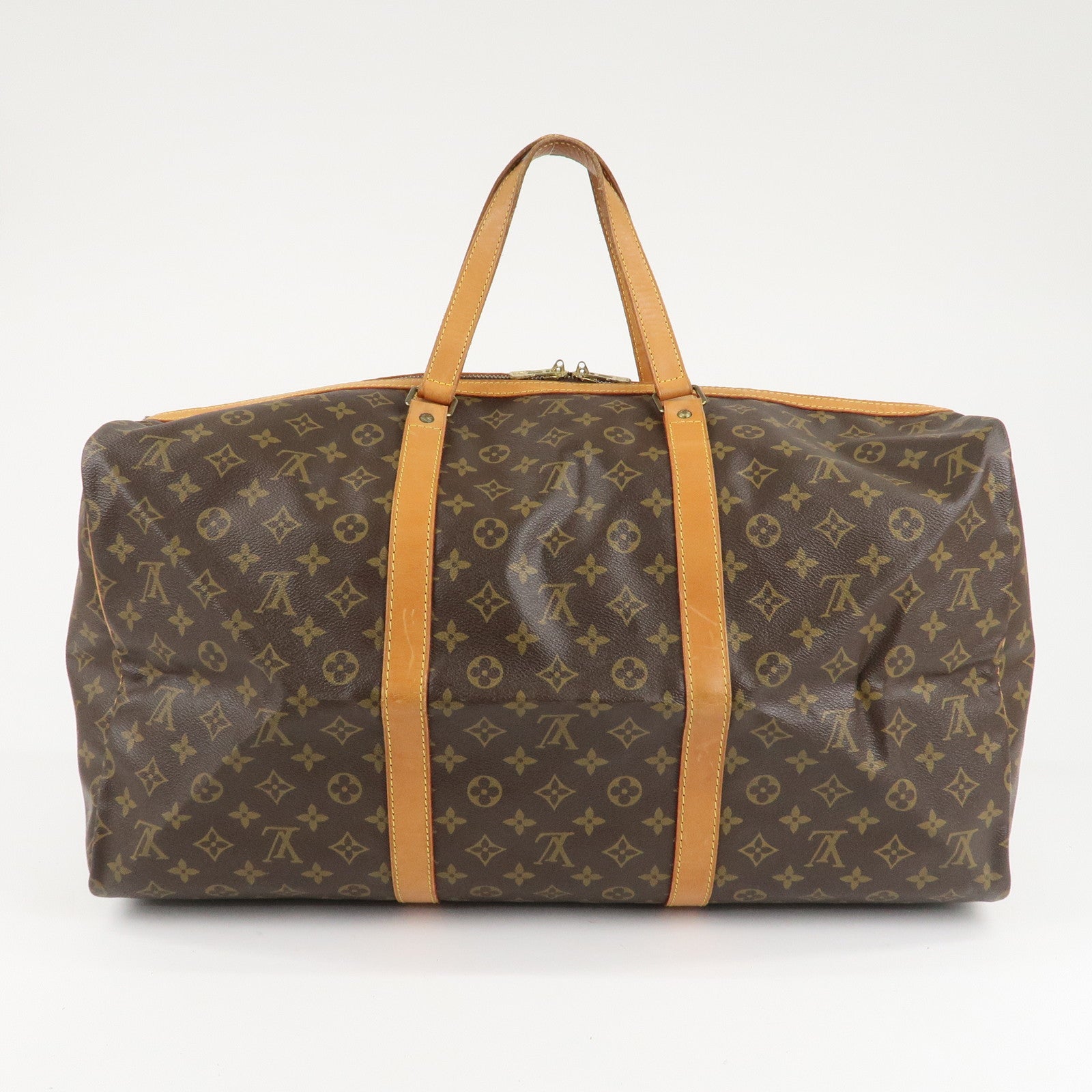 Louis Vuitton Monogram Sac Souple 55 Boston Bag Brown M41622 Used