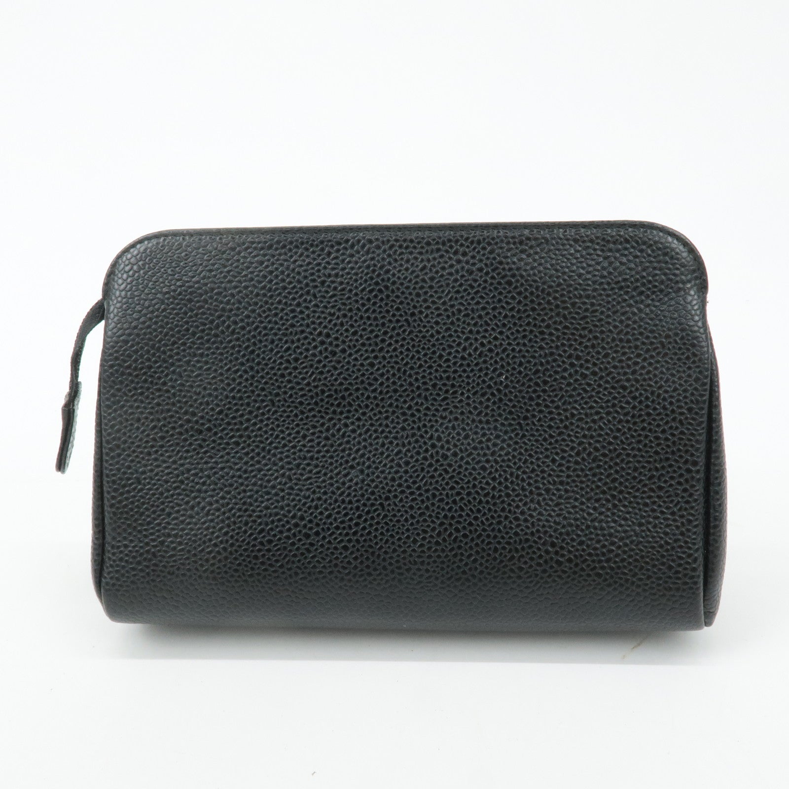 CHANEL Caviar Skin Cosmetic Pouch Black Used