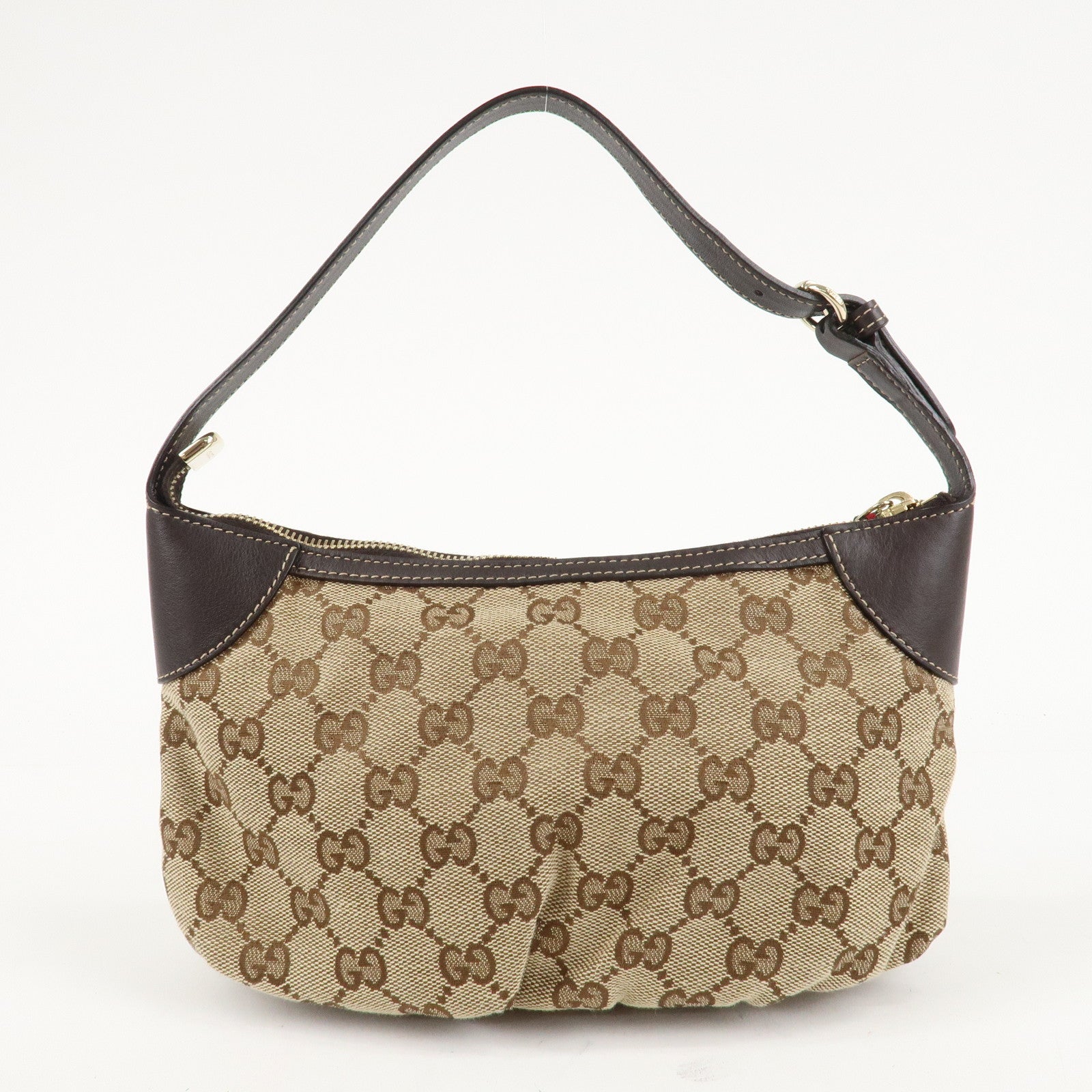 GUCCI Sherry GG Canvas Leather Shoulder Bag Beige Brown 224093 Used