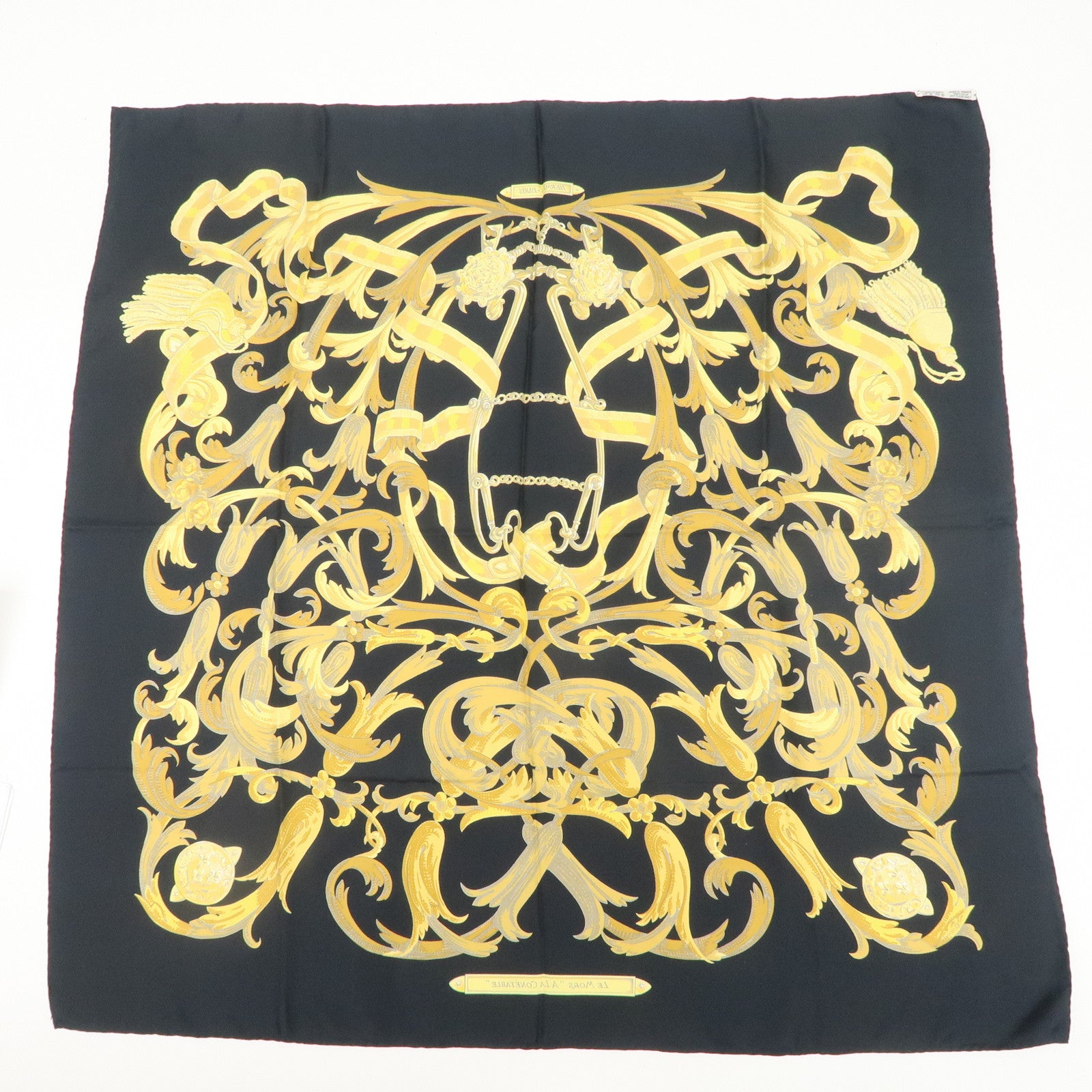 HERMES Silk 100% Carre 90 Scarf LE MORS A LA CONETABLE