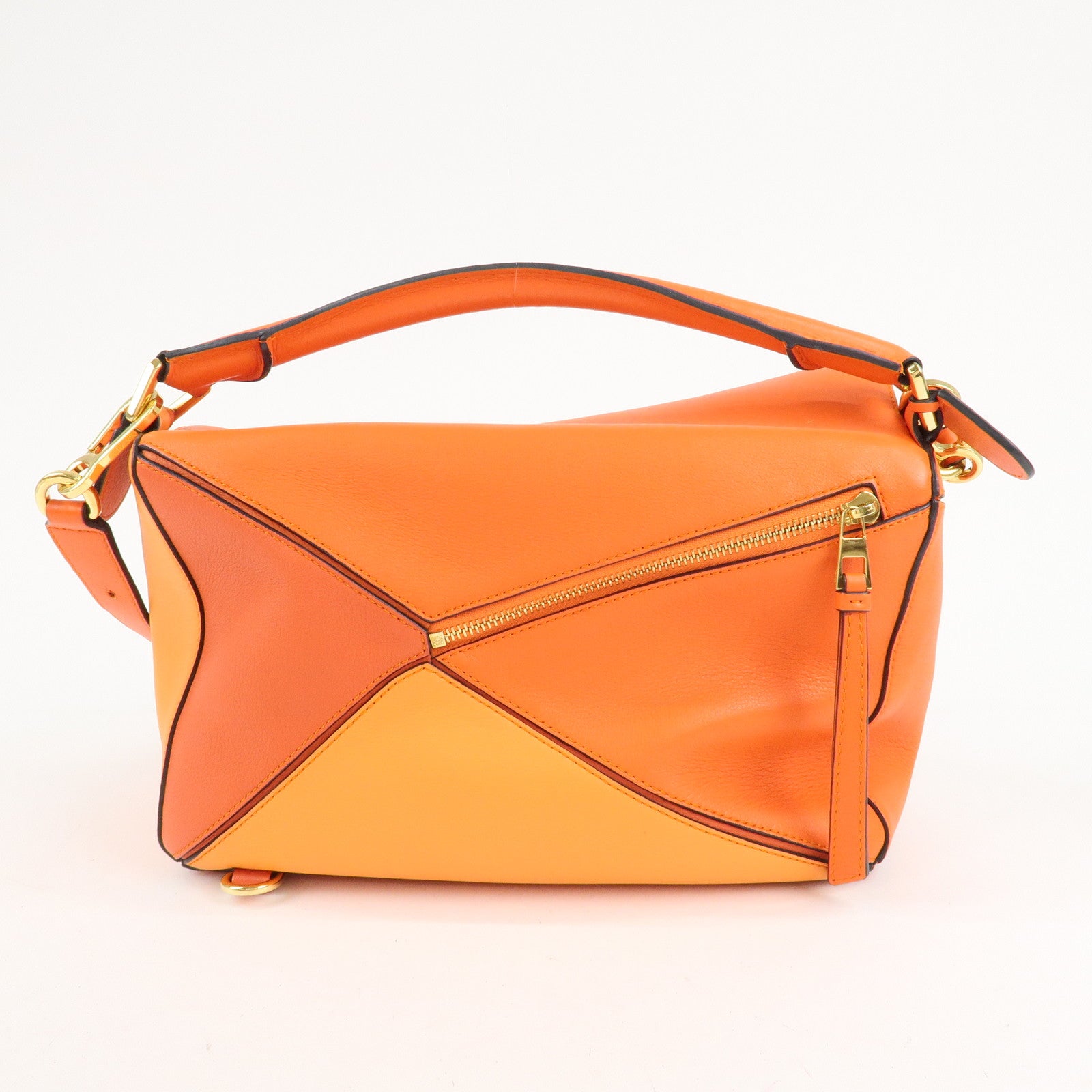 LOEWE Leather Puzzle Bag Medium 2Way Bag Shoulder Bag Orange