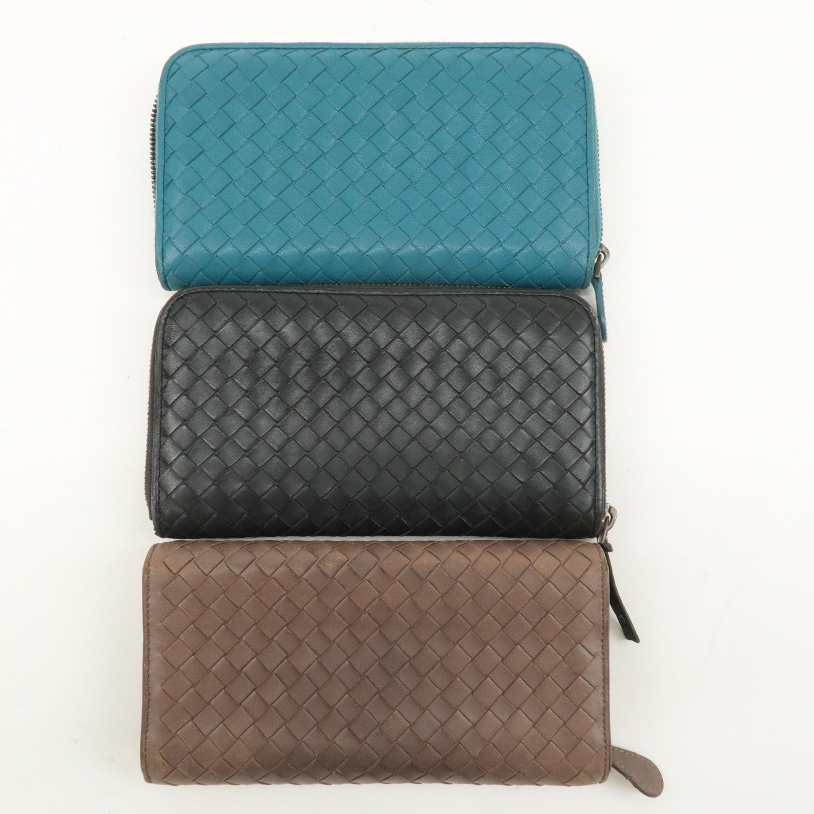 BOTTEGA VENETA Set of 3 Intrecciato Leather Wallet  275064 150509