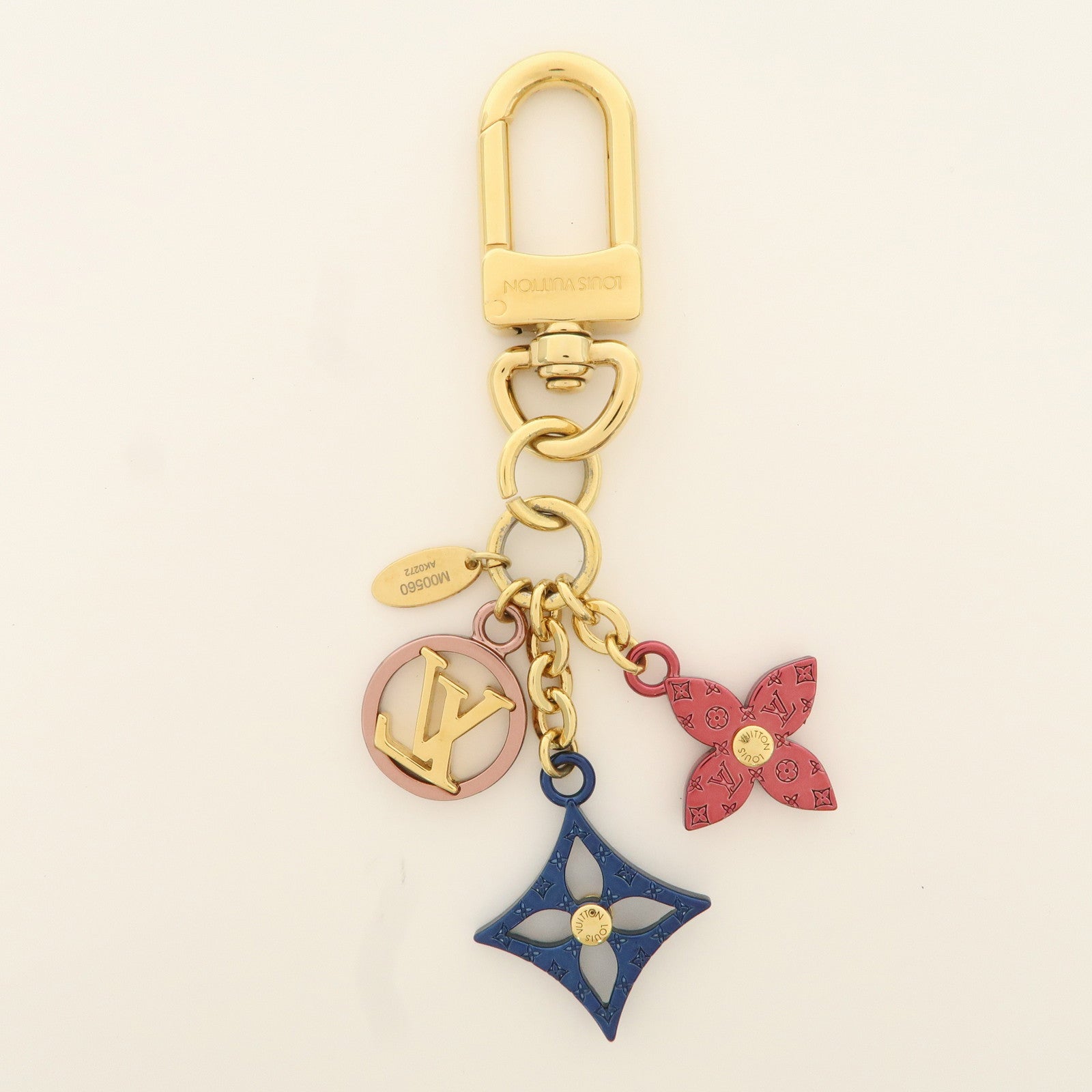 Louis Vuitton Porte Cles LV Nanogram Bag Charm Gold Pink M00560 Used