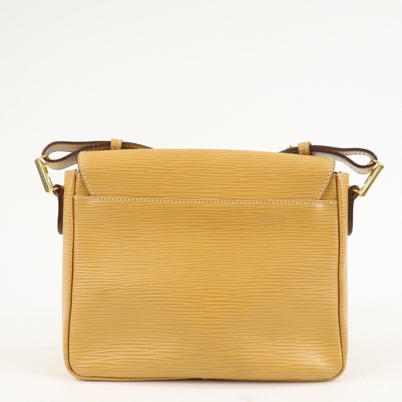 FENDI Leather Shoulder Bag Hand Bag Mustard Gold Hardware 260090