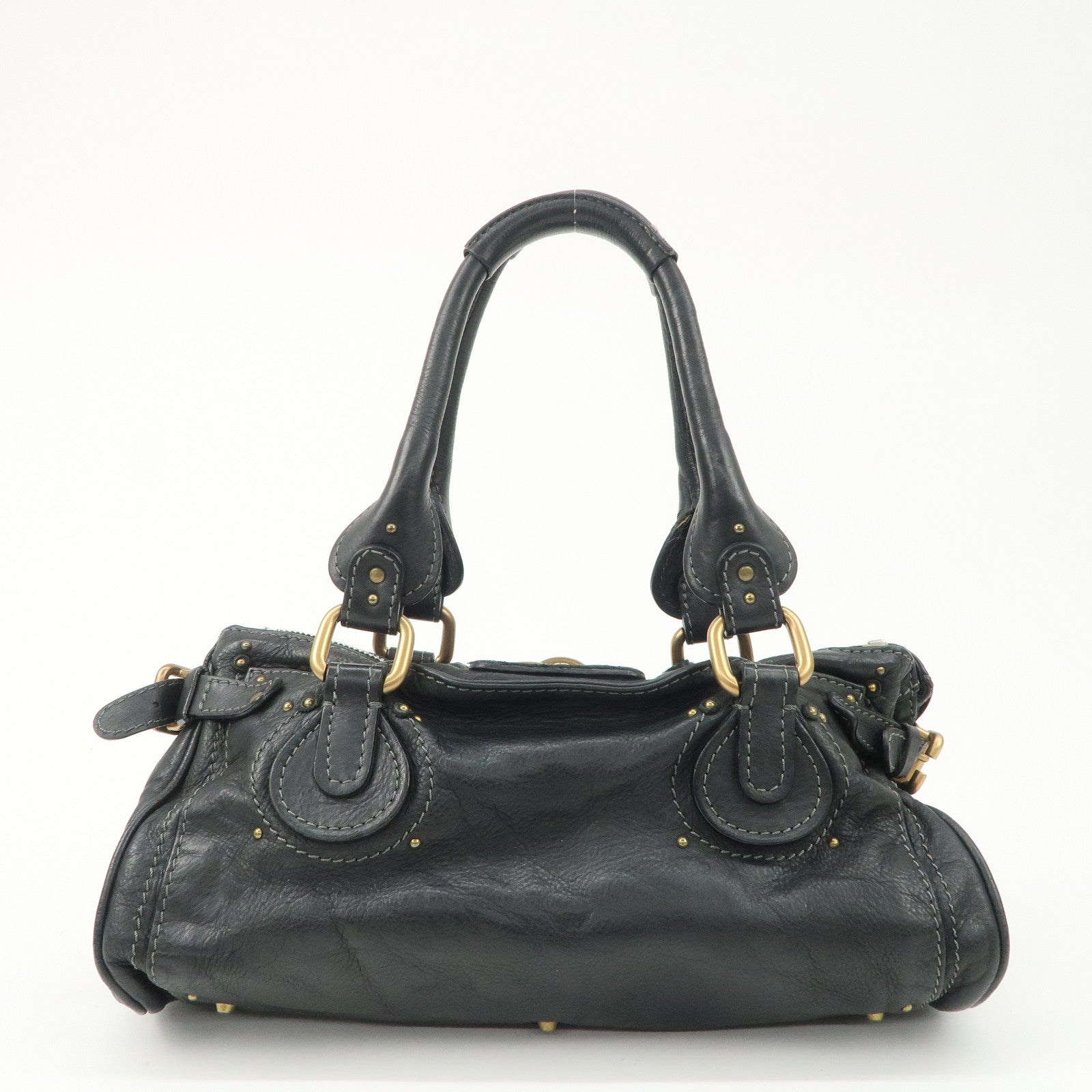 Chloe Paddington Leather Shoulder Bag Hand Bag Black Used