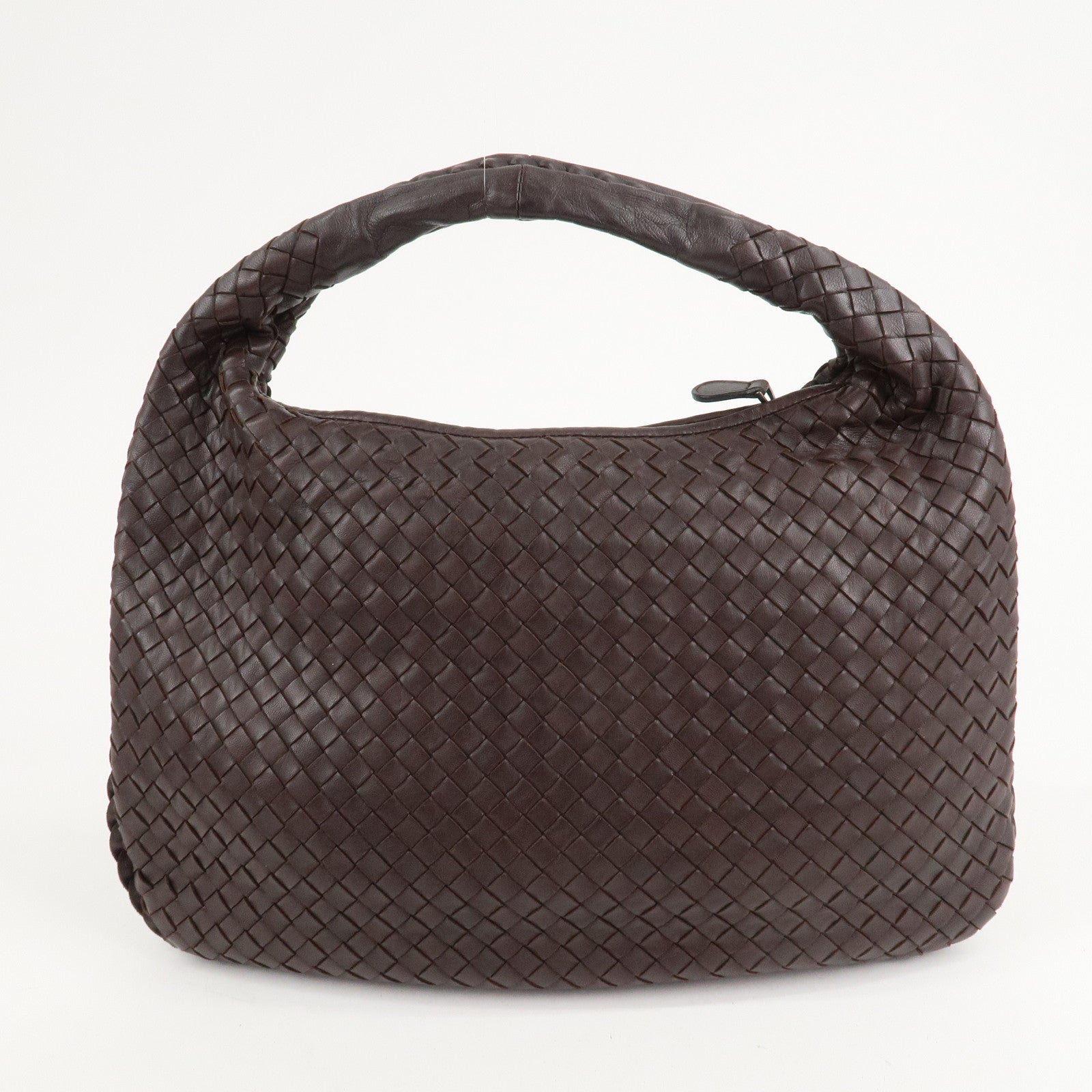 BOTTEGA VENETA Hobo Intrecciato Leather Shoulder Bag Brown 115653