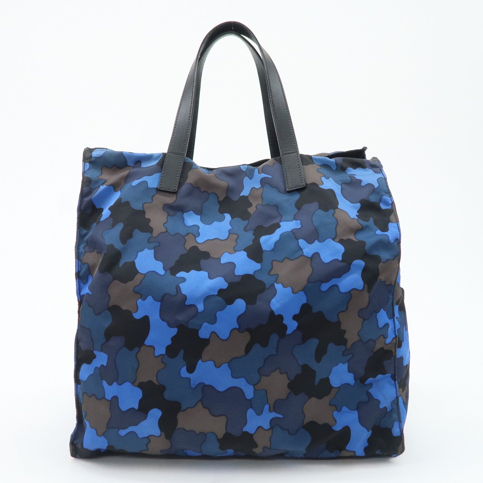 PRADA Logo Camouflage Nylon Leather 2Way Tote Shoulder Bag