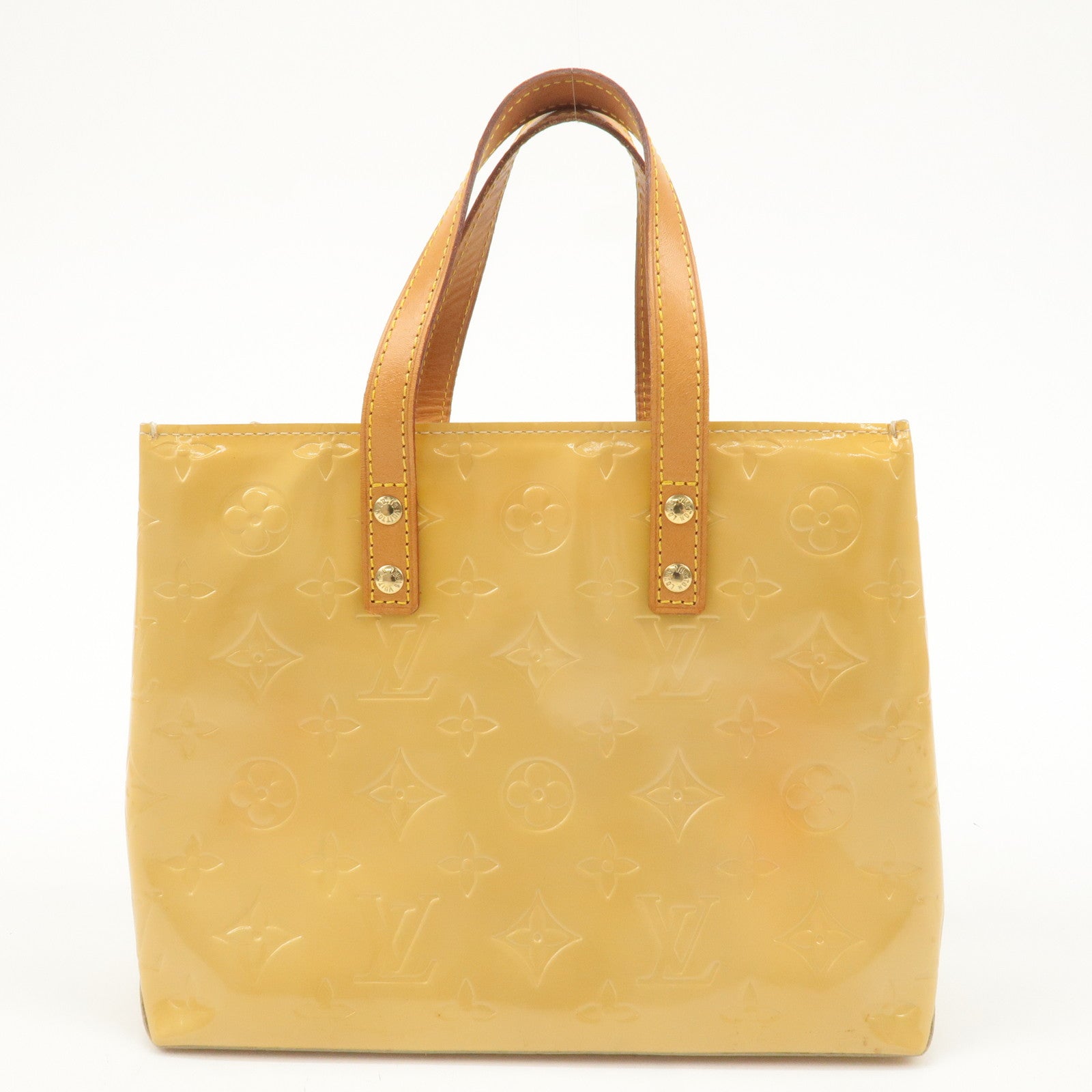 Louis Vuitton Monogram Vernis Lead PM Hand Bag Soft Beige M91144