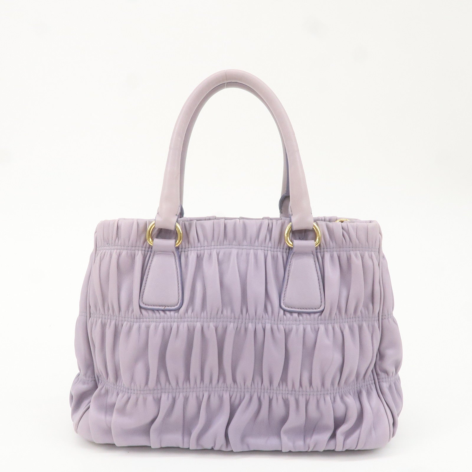 PRADA Leather 2Way Bag Hand Bag Shoulder Bag Lavender BN2393