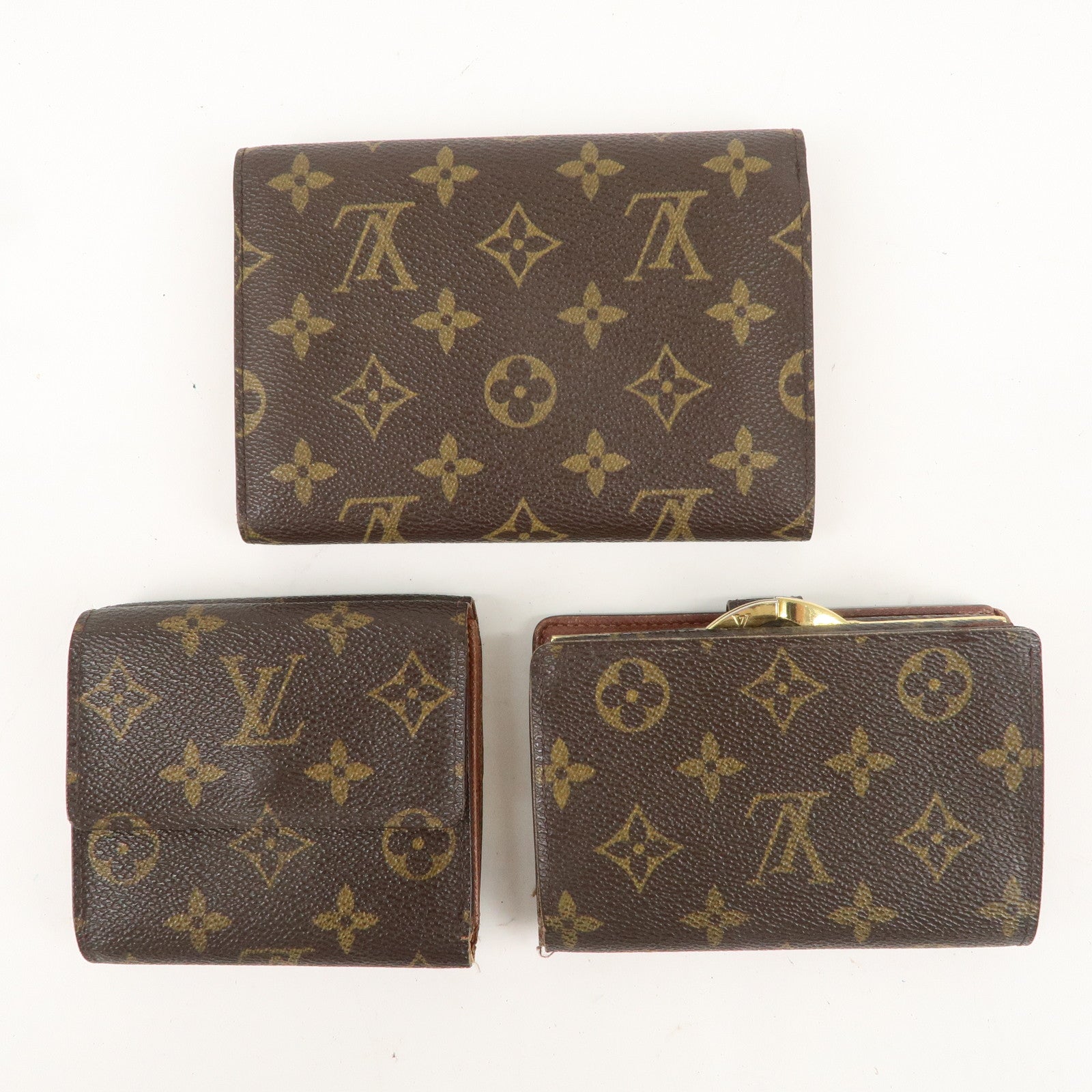 Louis Vuitton Monogram Set of 3 Wallet M61663 M61652 M61202