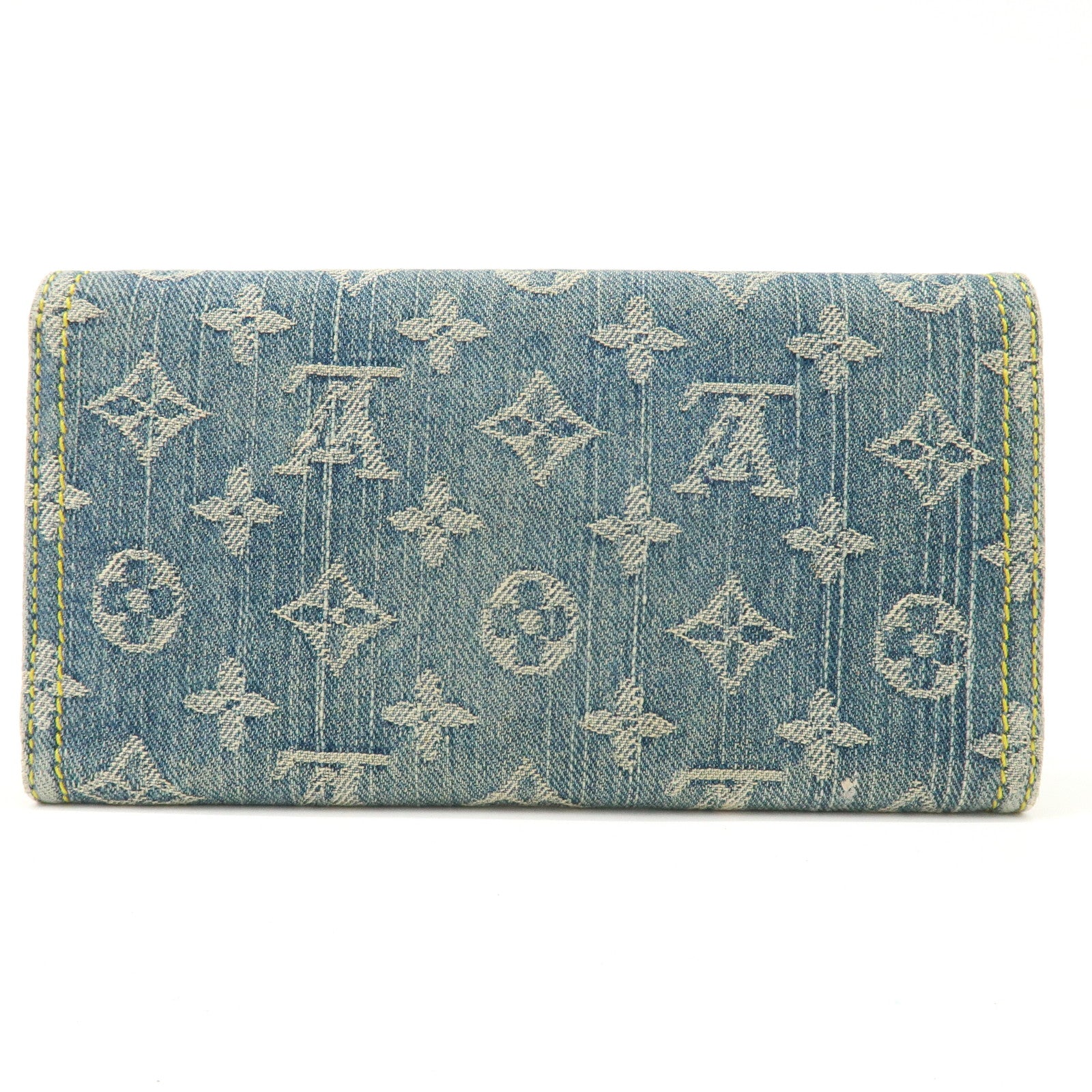 Louis Vuitton Monogram Denim Portefeuille Amelia Wallet M95511 Used