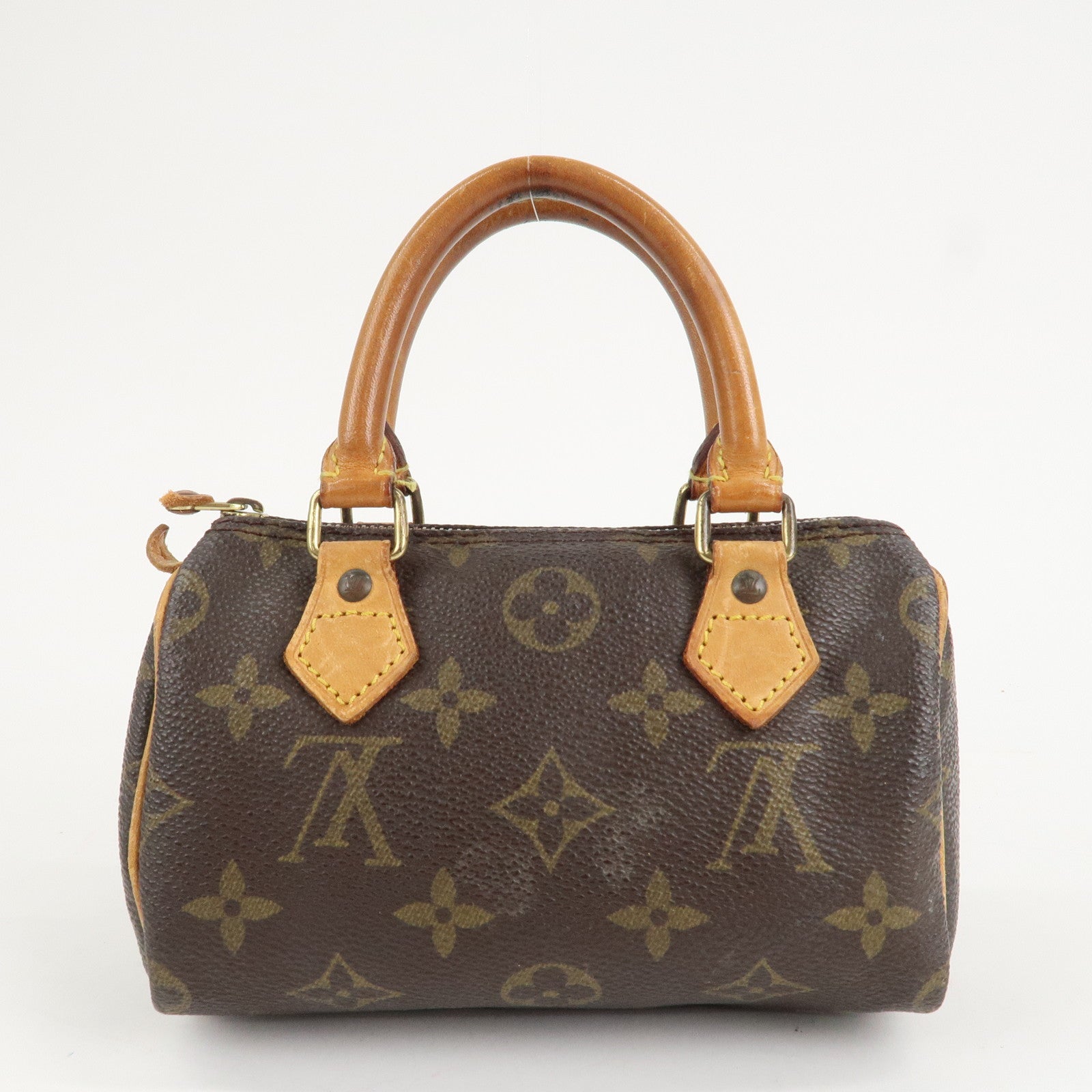 Louis Vuitton Monogram Mini Speedy Hand Bag Brown M41534 Used