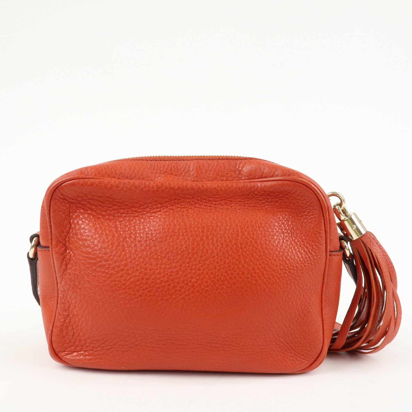 GUCCI SOHO Small Disco Leather Shoulder Bag Orange 308364