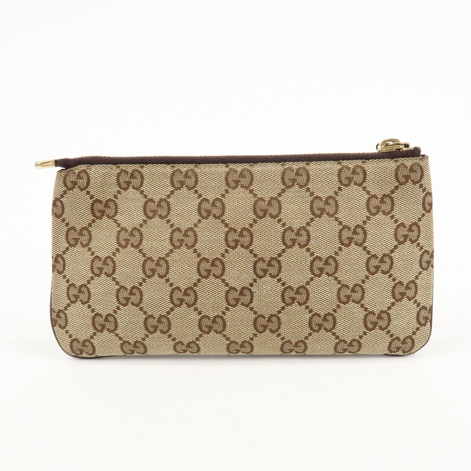 GUCCI Sherry GG Canvas Leather Pouch with Charm 186657 Used