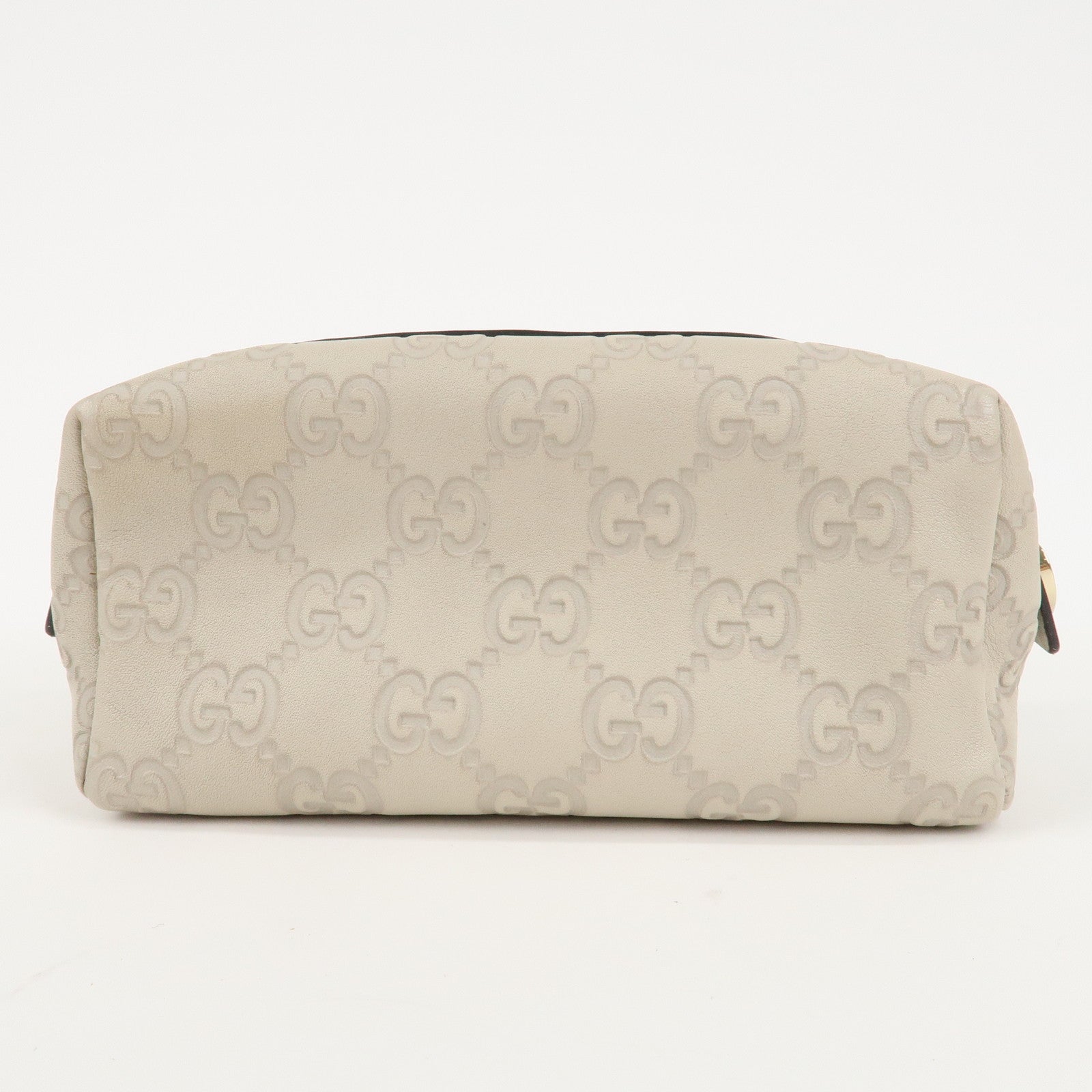 GUCCI Guccissima Leather Pouch Cosmetic Pouch Ivory 153228 Used