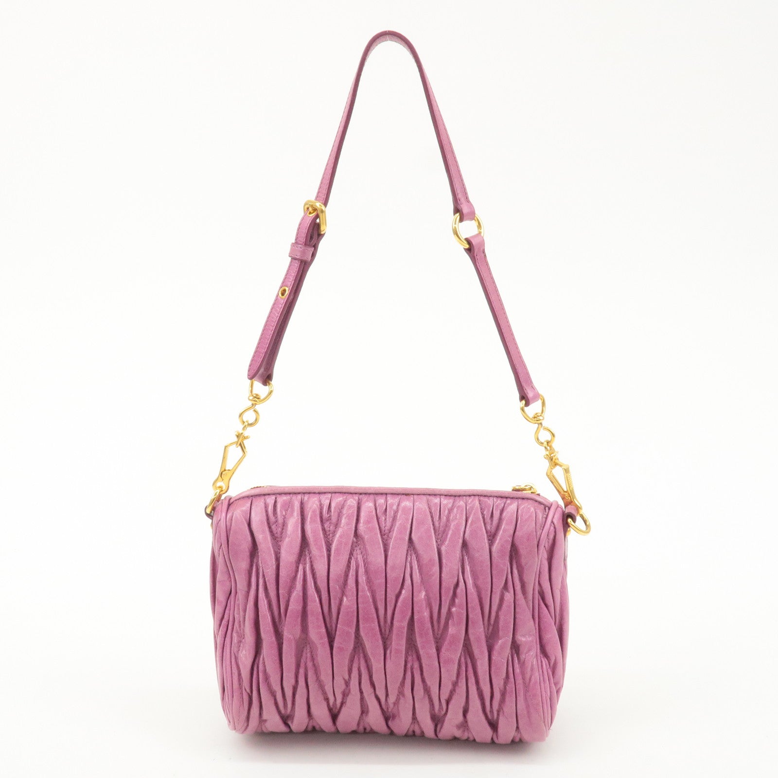 MIU MIU Matelasse Leather Shoulder Bag Pink