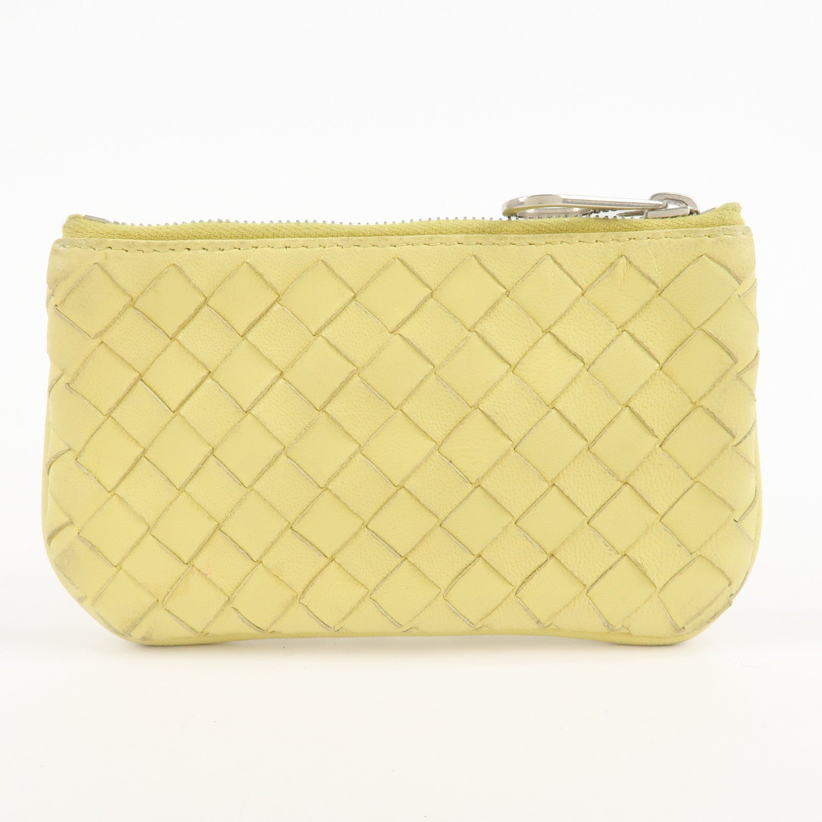 BOTTEGA VENETA Intrecciato Leather Coin Case Yellow 131232