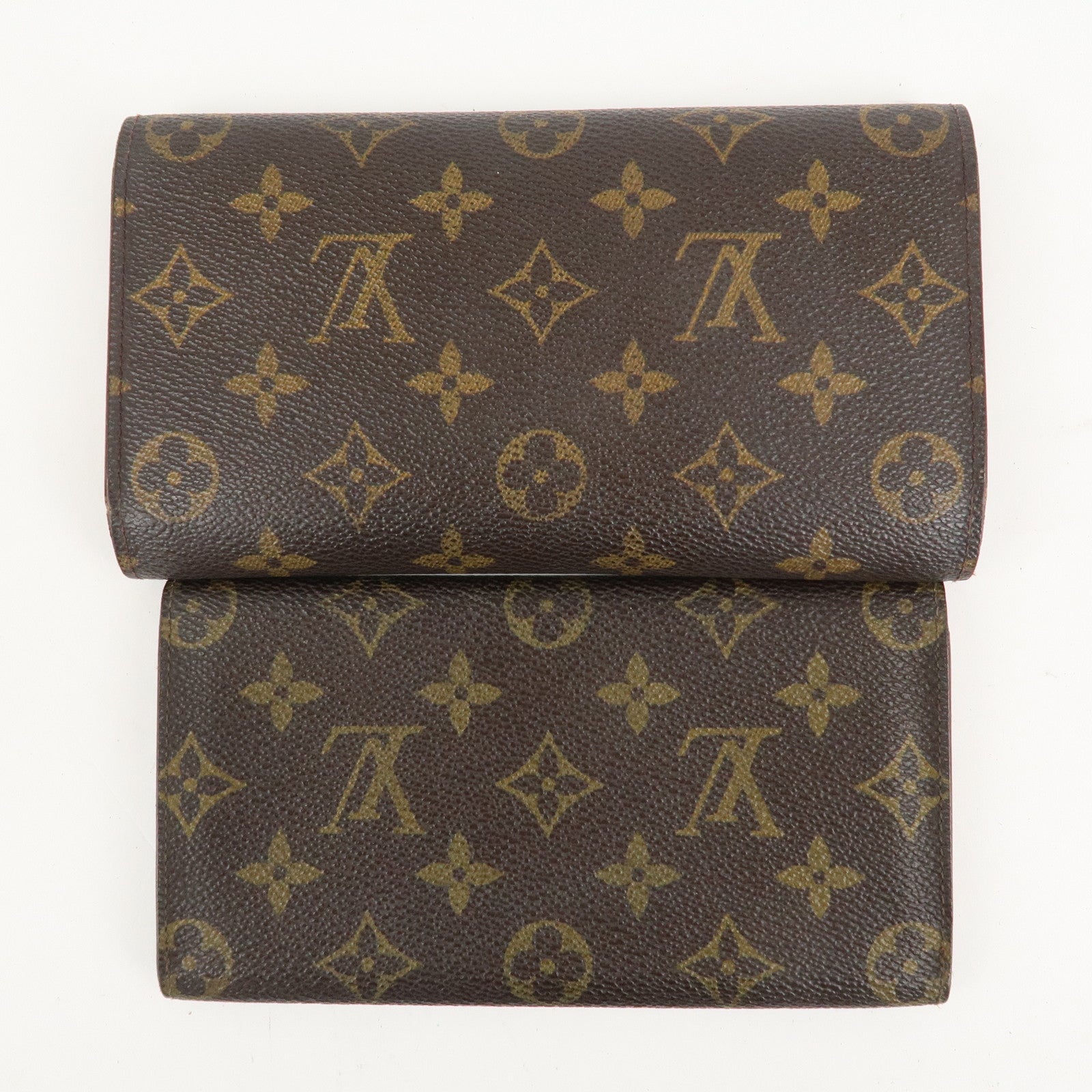 Louis Vuitton Monogram Set of 2 Long Wallet M61215 M61820 Used