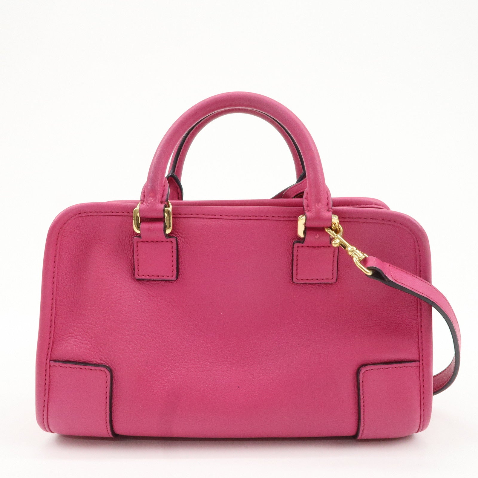 LOEWE Anagram Leather Amazona 23 2Way Shoulder Hand Bag Pink Used