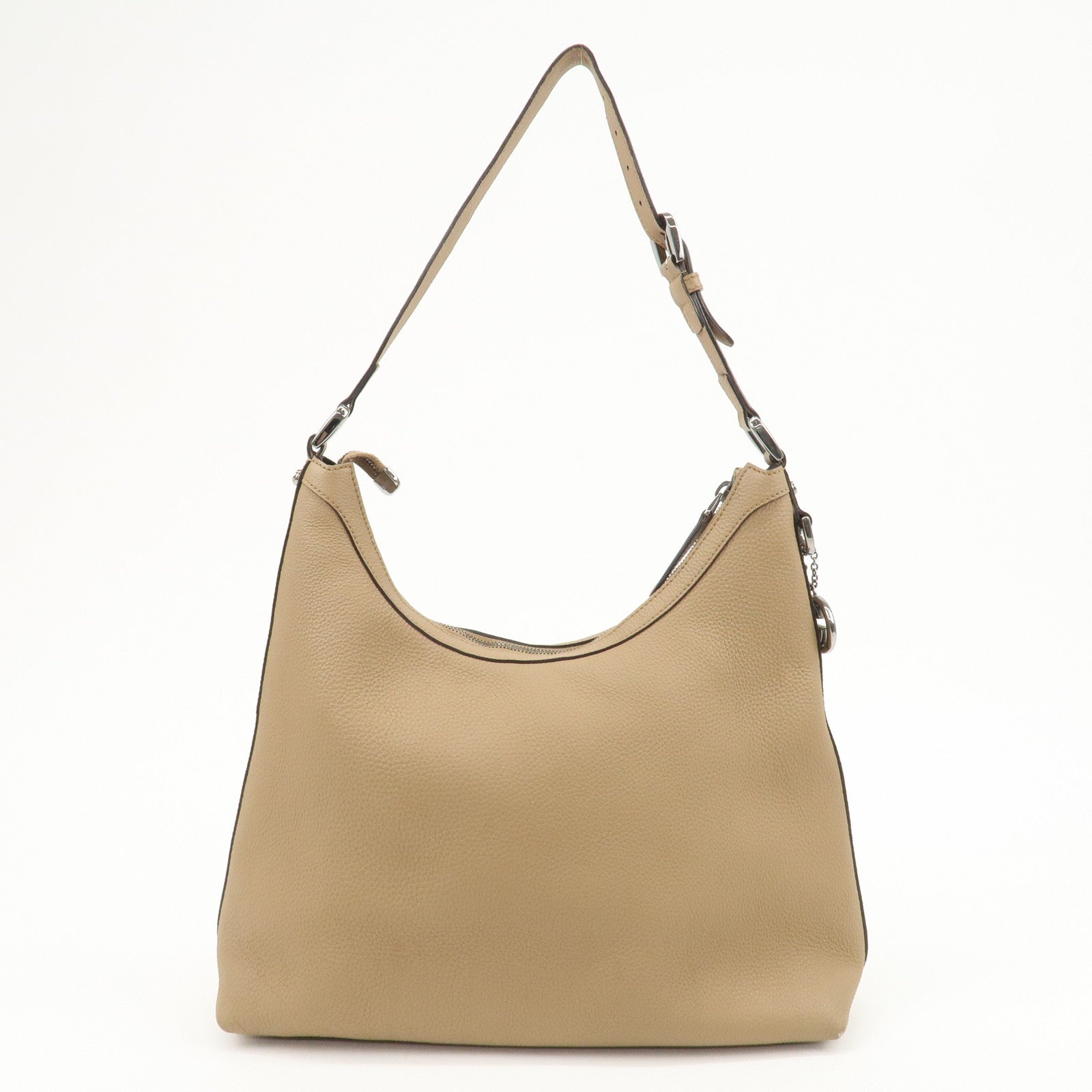 GUCCI Interlocking G Leather Shoulder Bag Beige 339558 Used