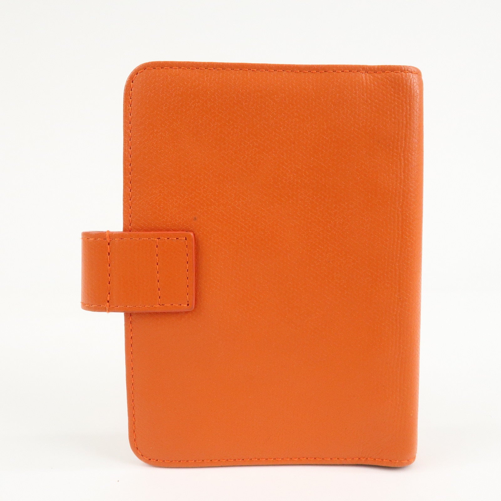 CHANEL Leather Planner Cover Orange Gold Hardware