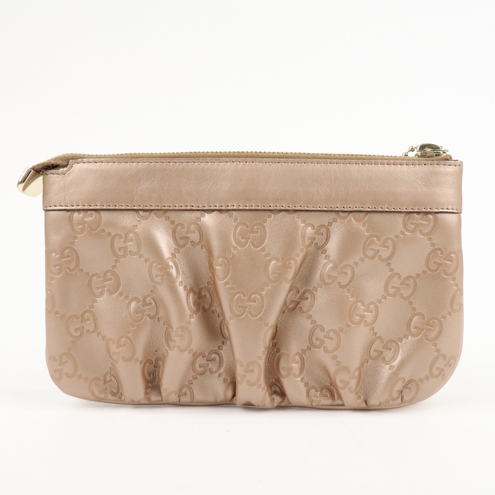 GUCCI Guccissima Guccissima Leather Pouch Pink Beige 224073