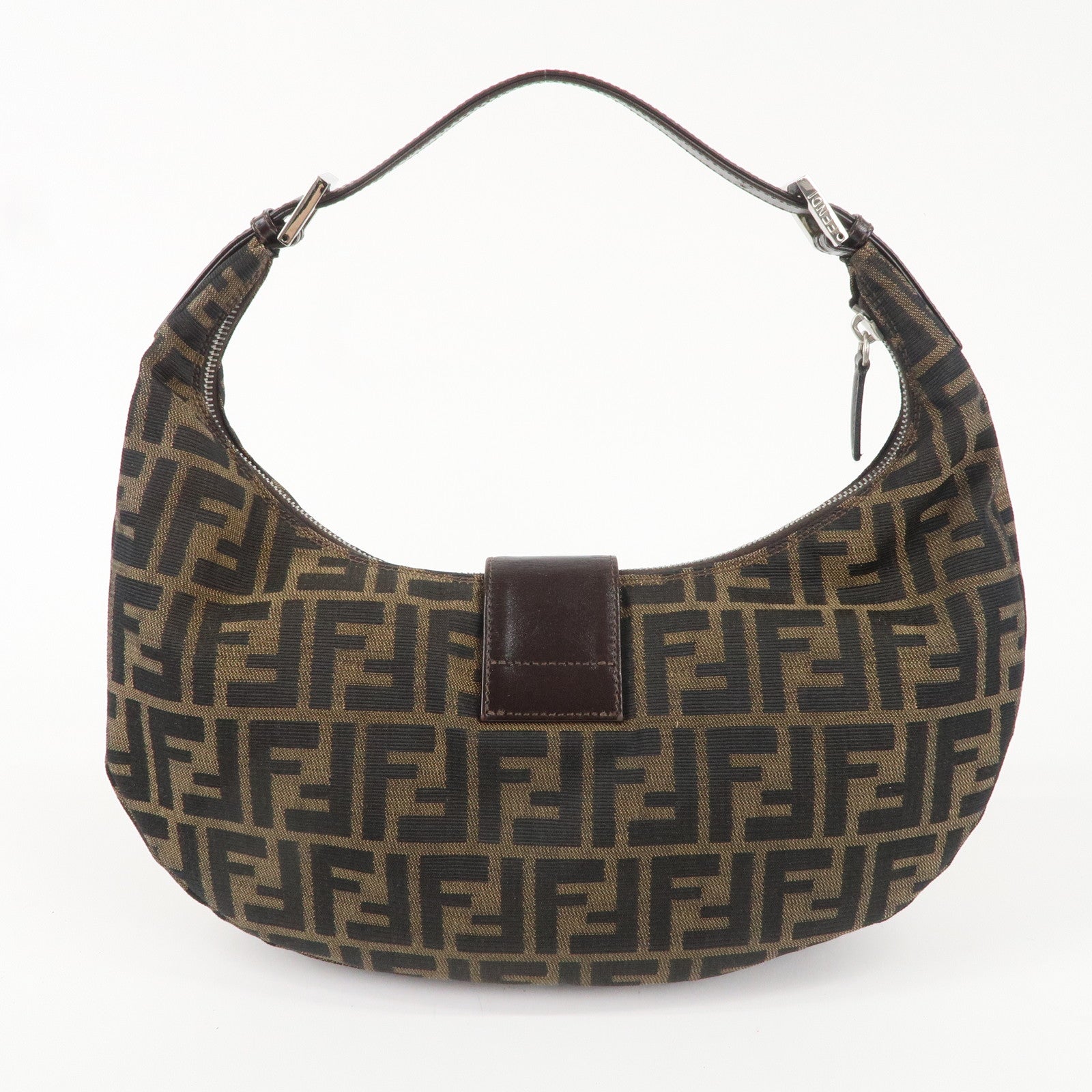 FENDI Zucca Canvas Leather One Shoulder Bag 916321001