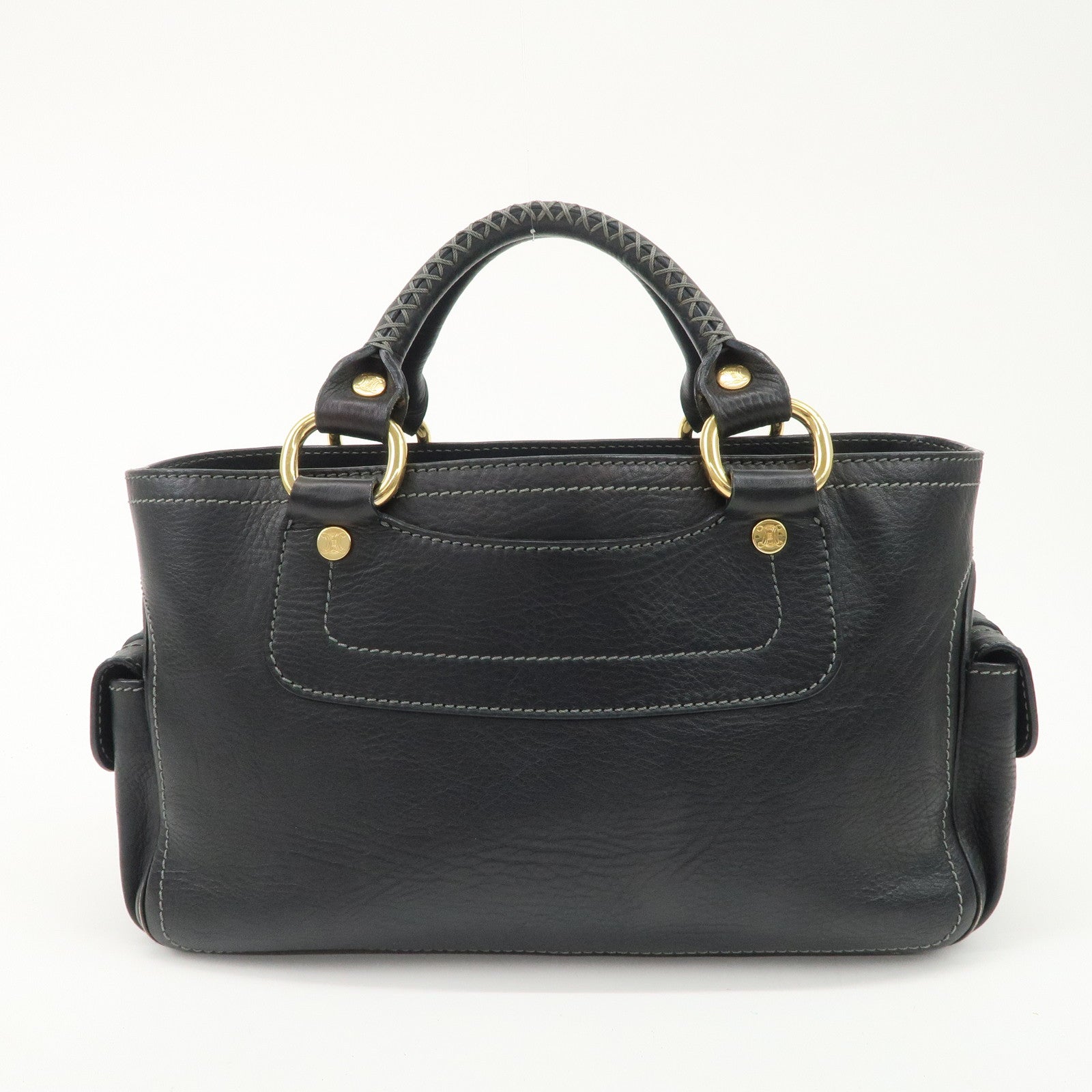 CELINE Leather Boogie Bag Hand Bag Black