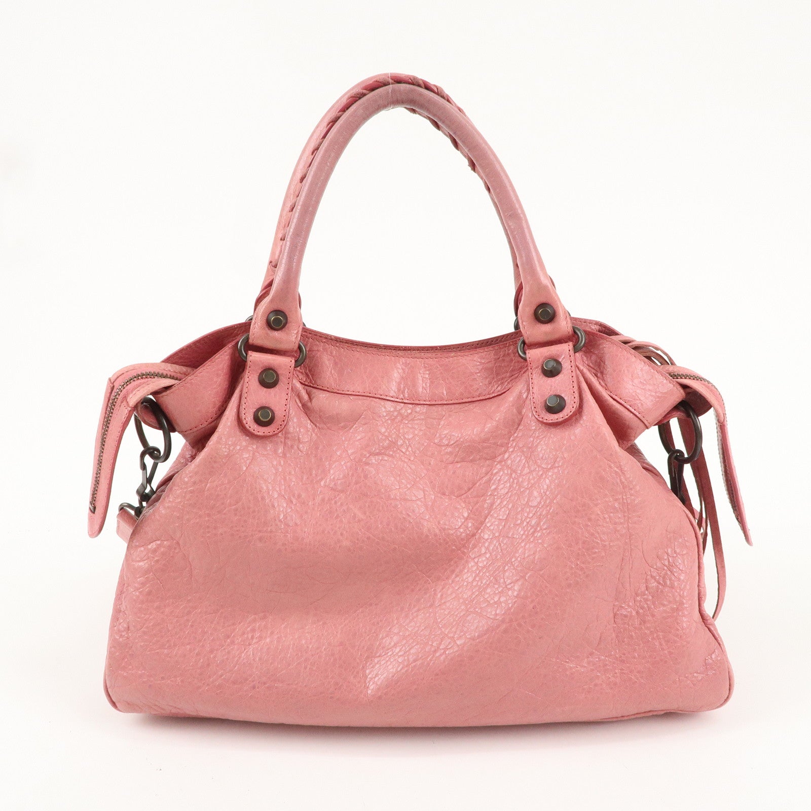 BALENCIAGA The Town Leather 2way Bag Hand Bag Pink 240579