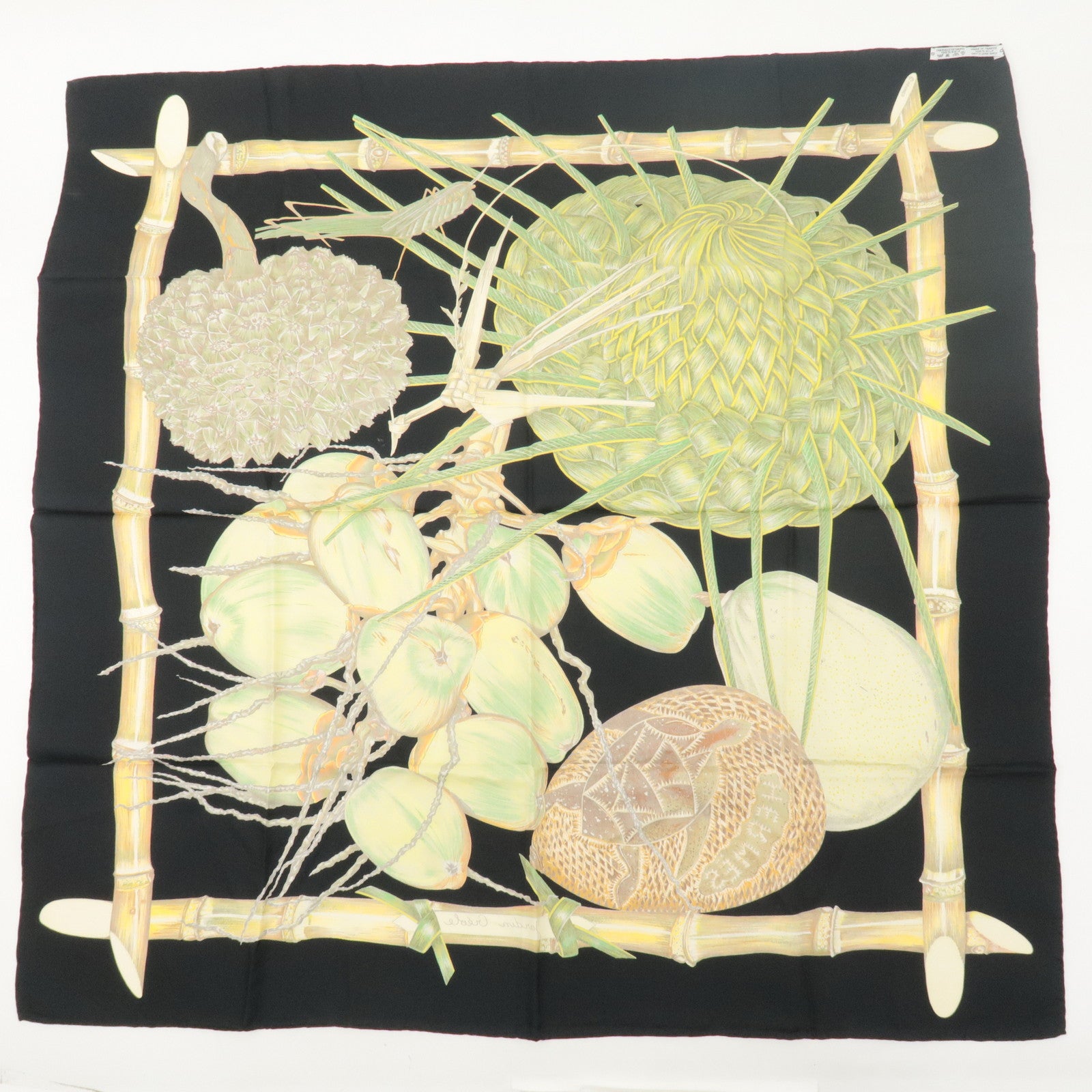 HERMES Carre 90 100% Silk Scarf Jardin Creole Creole Paradise