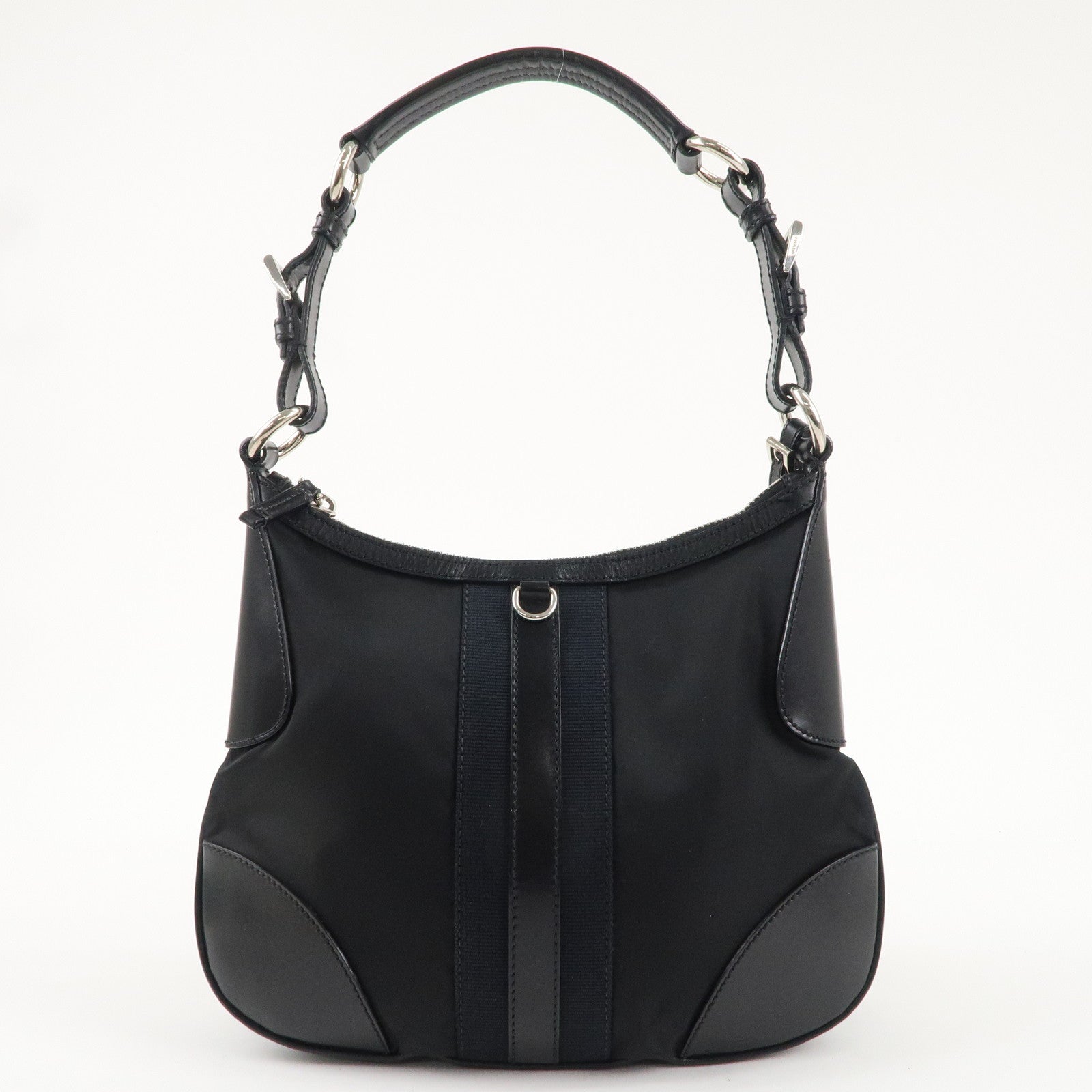 PRADA Nylon Leather One Shoulder Bag NERO Black