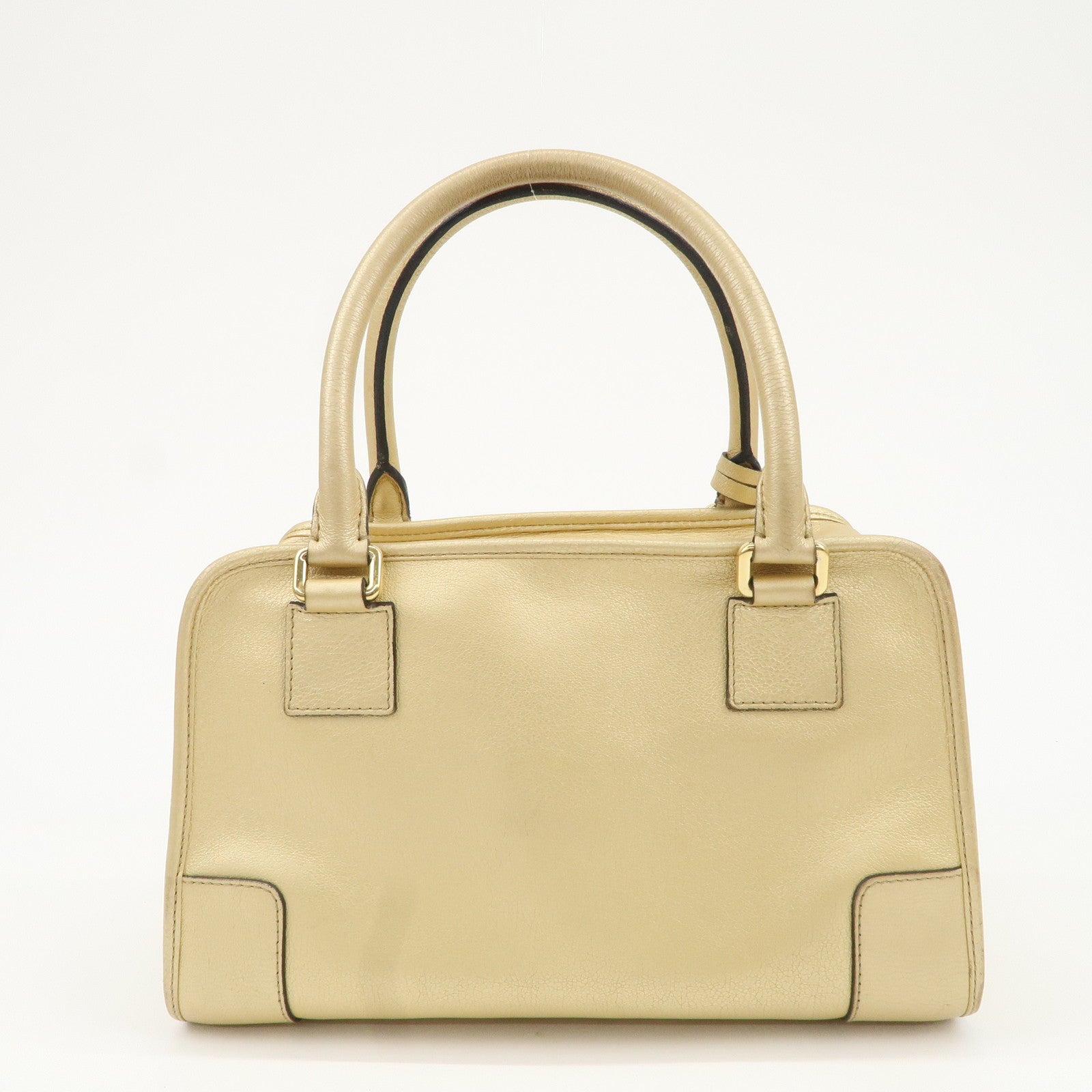 LOEWE Anagram Leather Amazona 28 Hand Bag Gold