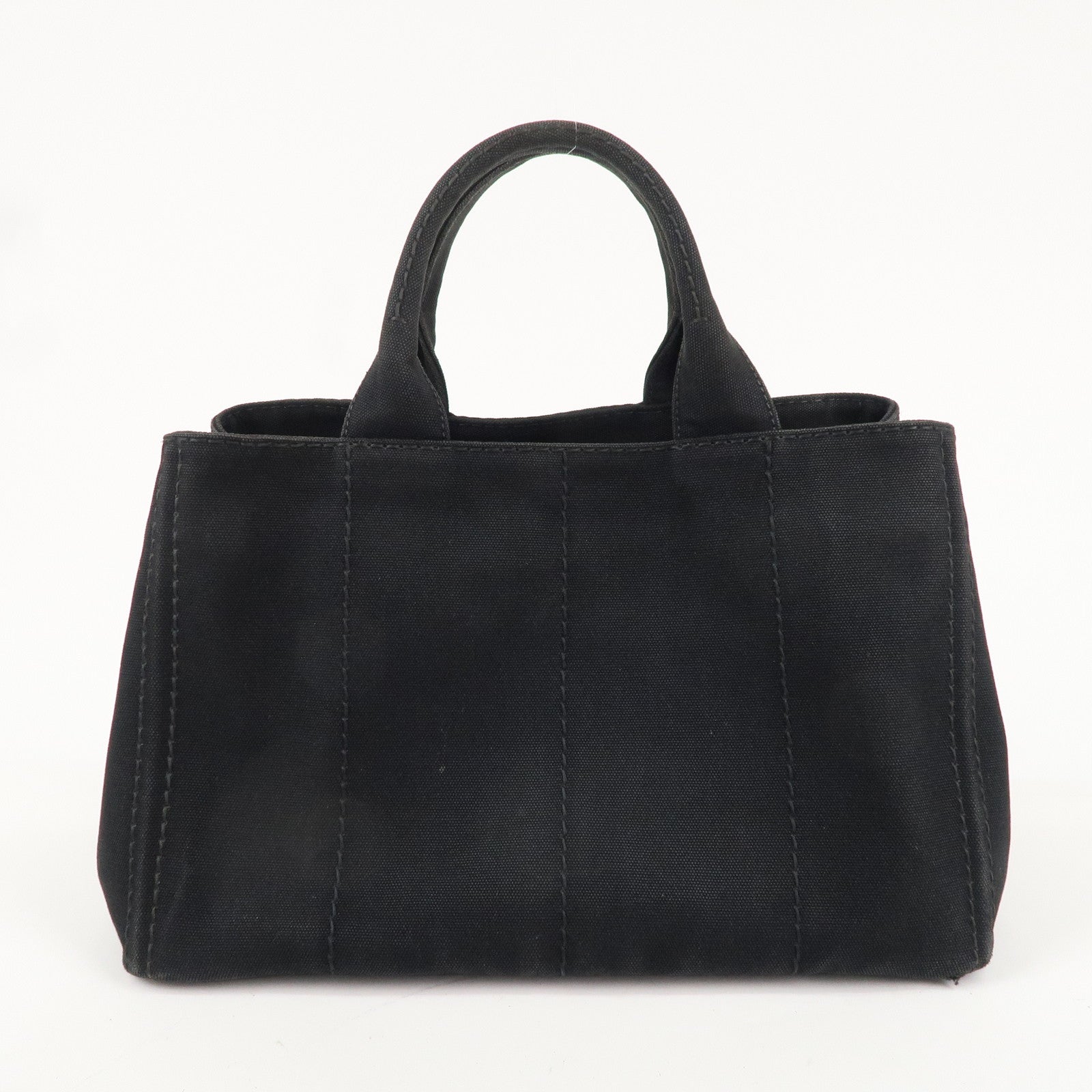 PRADA Canapa Canvas 2Way Hand Bag Tote Bag Black 1BG642