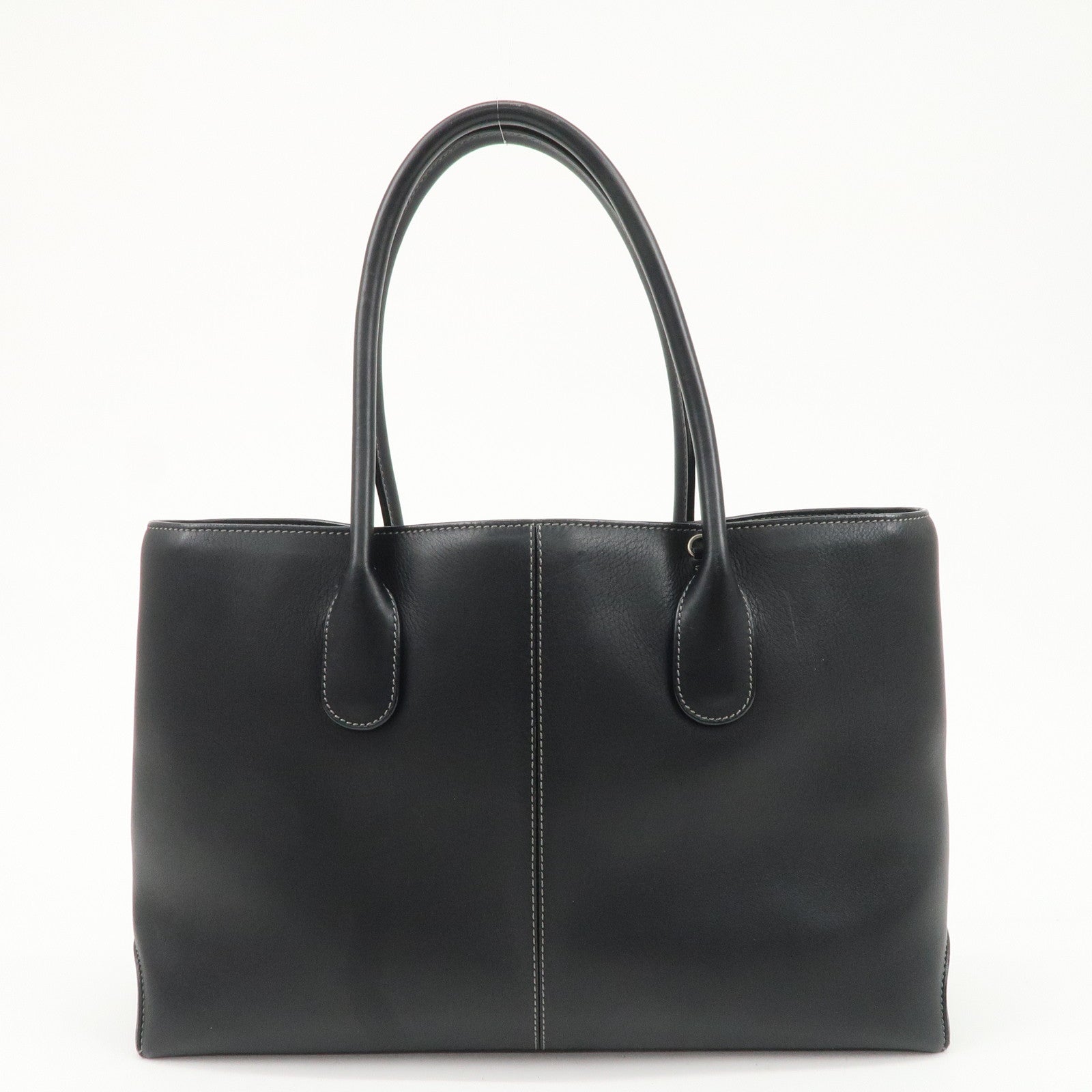 TOD
S Leather Tote Bag Shoulder Bag Hand Bag Black