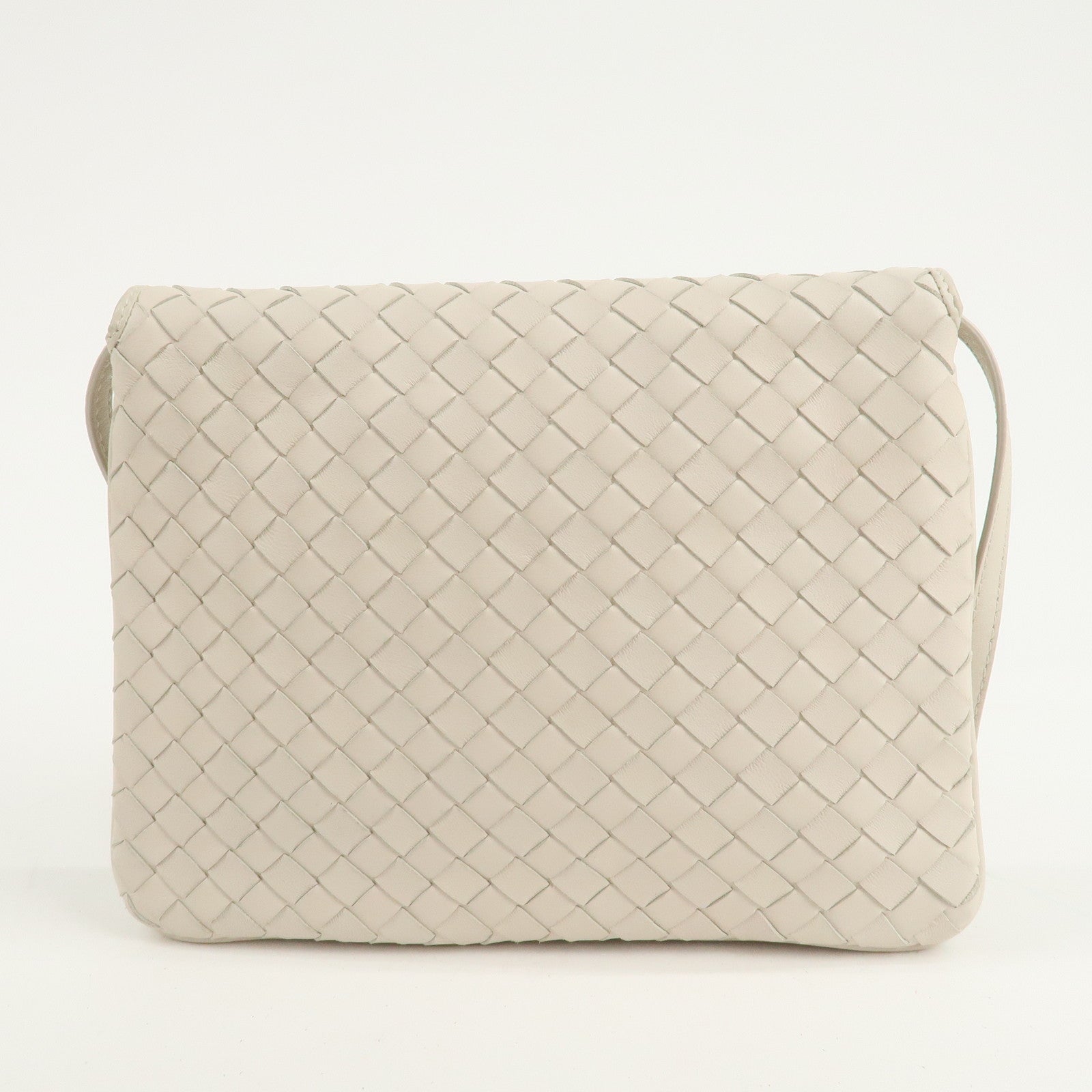 BOTTEGA VENETA Intrecciato Leather Shoulder Bag Ivory