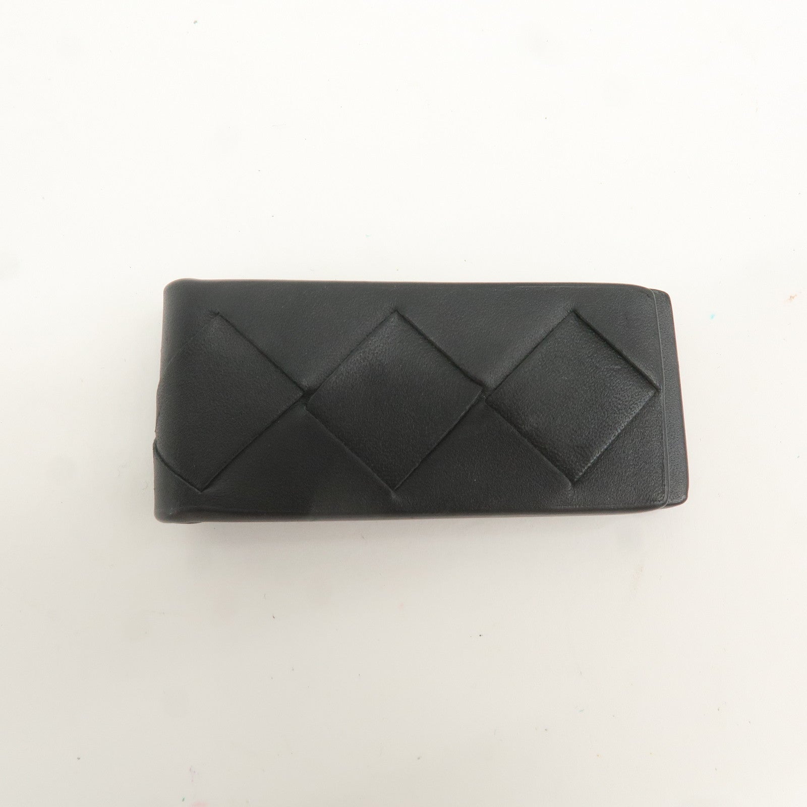 BOTTEGA VENETA Intrecciato Leather Money Clip Black