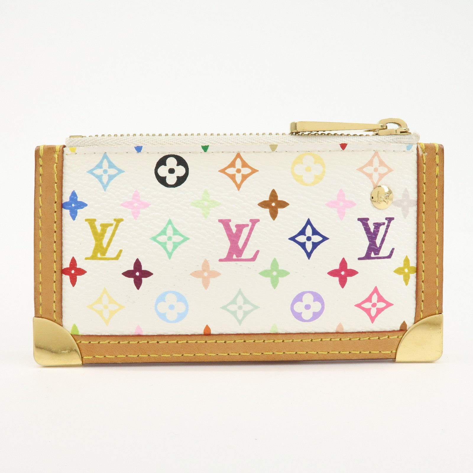 Louis Vuitton Monogram Multi Color Pochette Cles Blanc M92655 Used