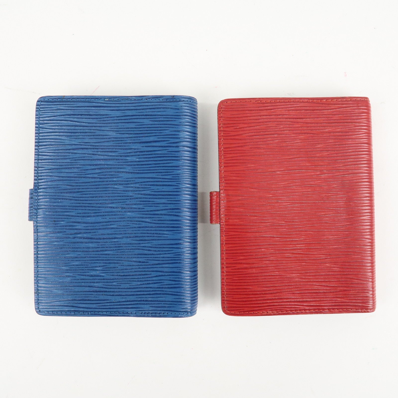 Louis Vuitton Epi Set of 2 Agenda Planner Cover PM Red Blue Used