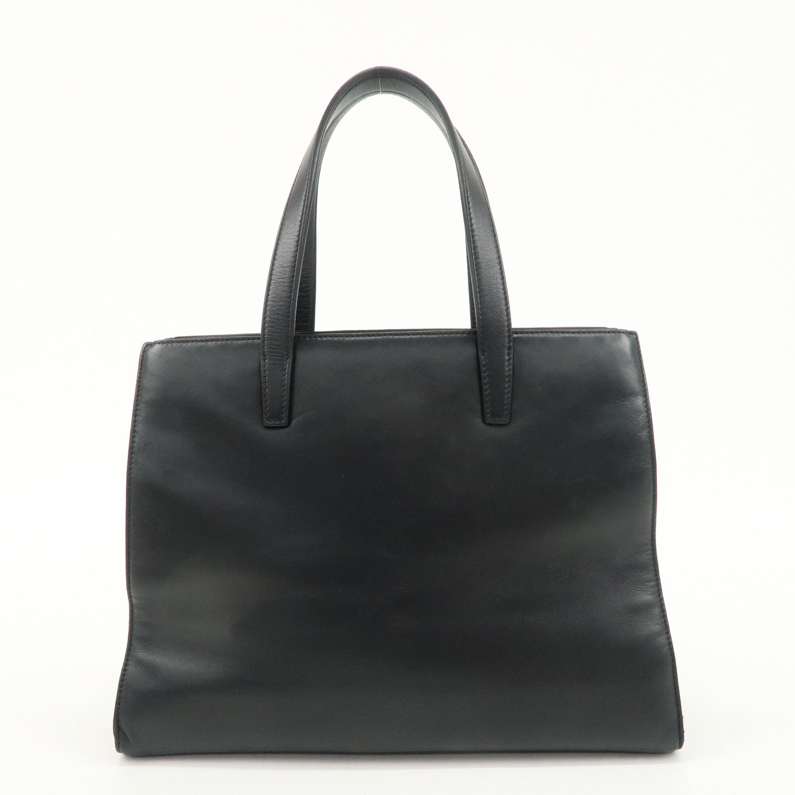 LOEWE Anagram Leather Tote Bag Hand Bag Shoulder Bag Black Used