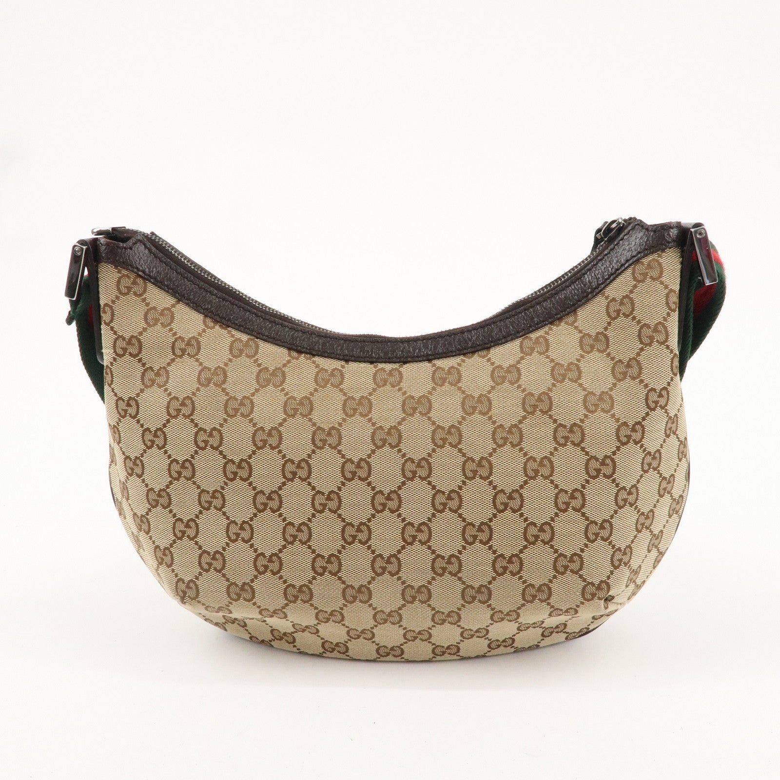 GUCCI Sherry GG Canvas Leather Shoulder Bag Beige Brown 181092