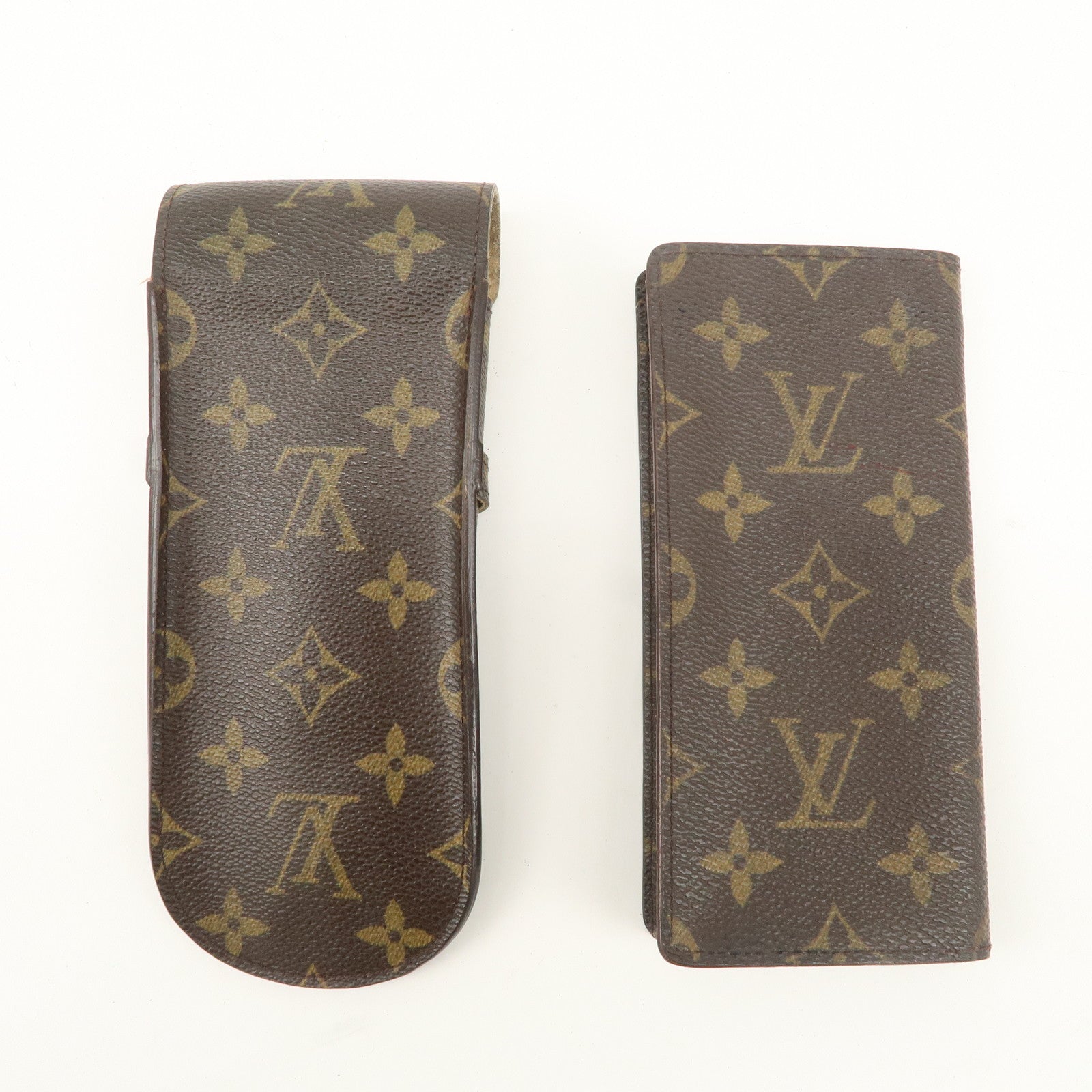 Louis Vuitton Monogram Set of 2 Glasses Case M62970 M62962 Used