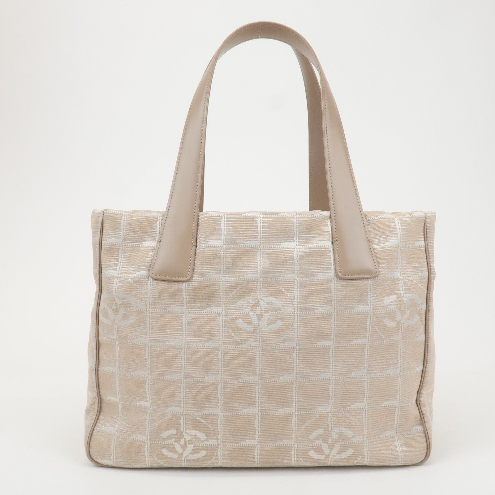 CHANEL New Travel Line Nylon Jacquard Tote PM Beige A20457