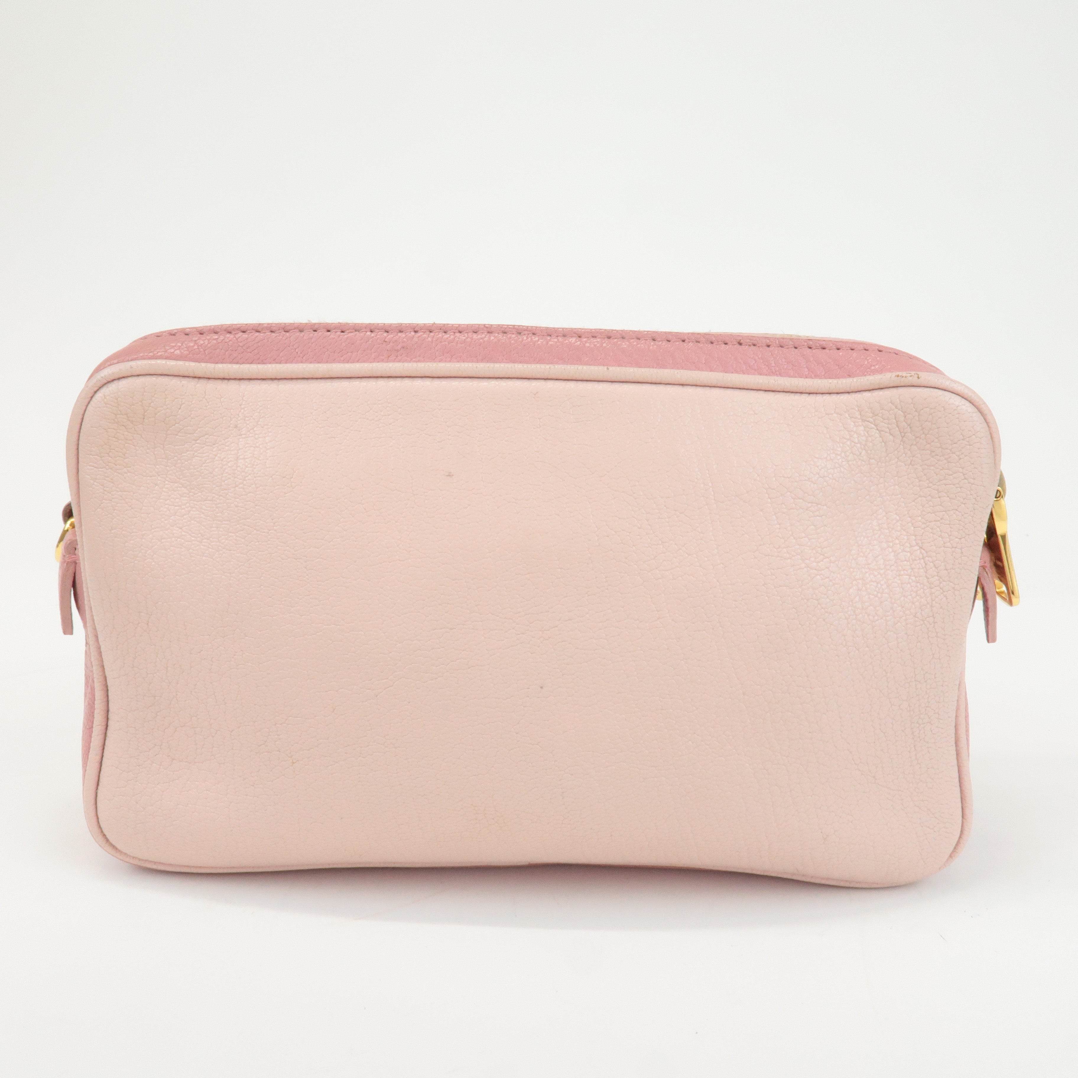 MIU MIU Leather Shoulder Bag Hand Bag Pink Light Pink Used