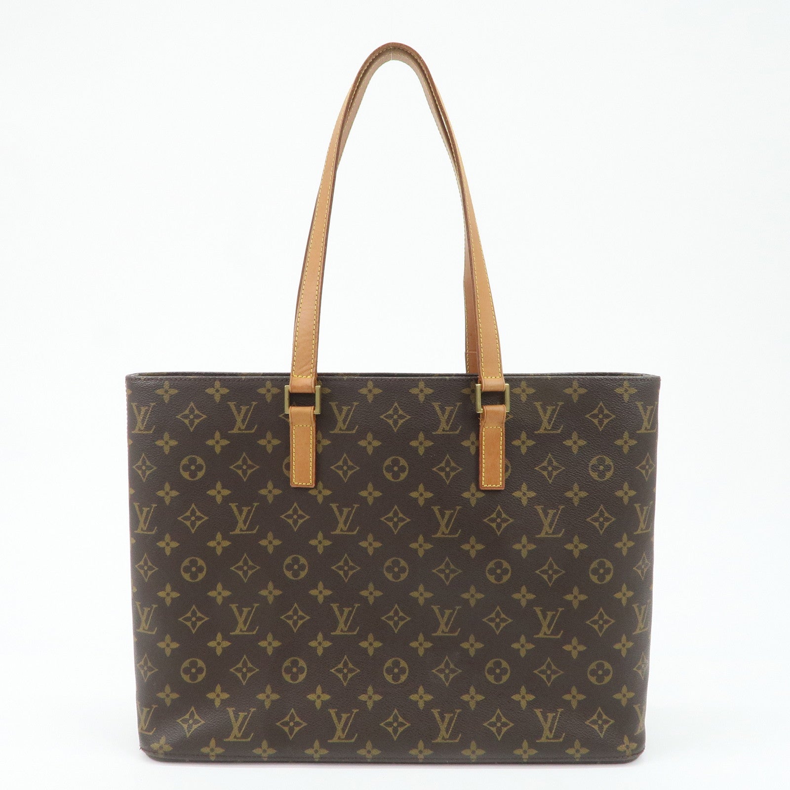 Louis Vuitton Monogram Luco Tote Bag Hand Bag Brown M51155 Used